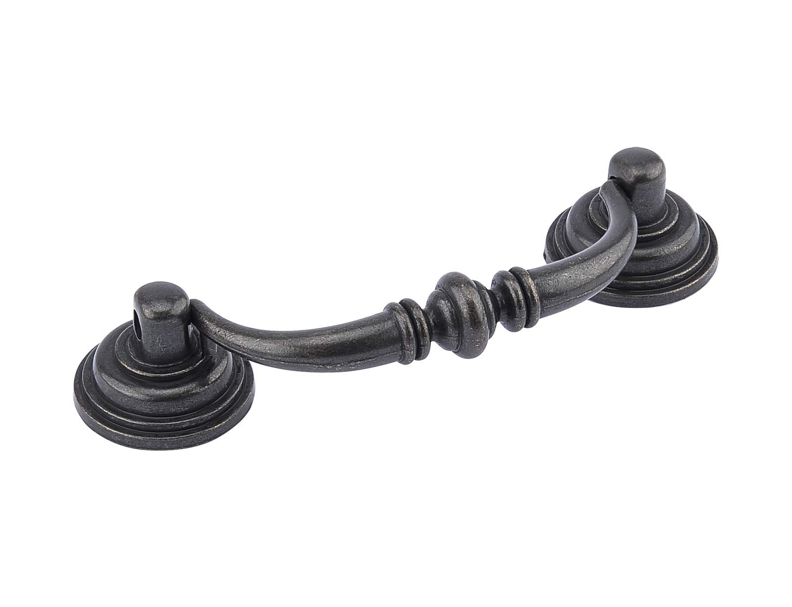 4Pcs Classic Iron Bail Drop Cabinet Pulls - Vintage Black Metal Swing Drawer Handles for Kitchen, Bathroom & Office (4-1/4