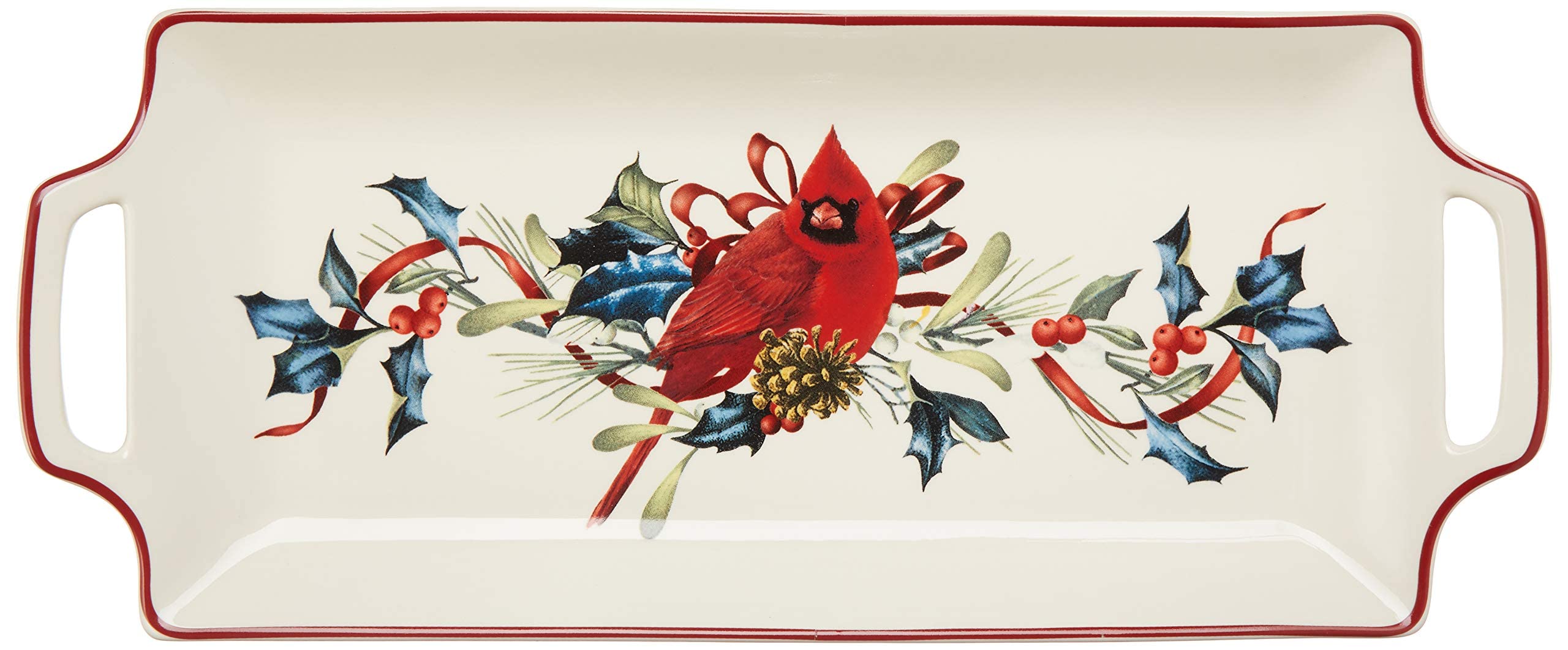 Lenox 880134 Winter Greetings Hors D'Oeuvre Tray - Elegant Christmas Holiday Serving Platter for Appetizers & Entertaining - Perfect for Holiday Parties, Dinner Gatherings & Festive Celebrations