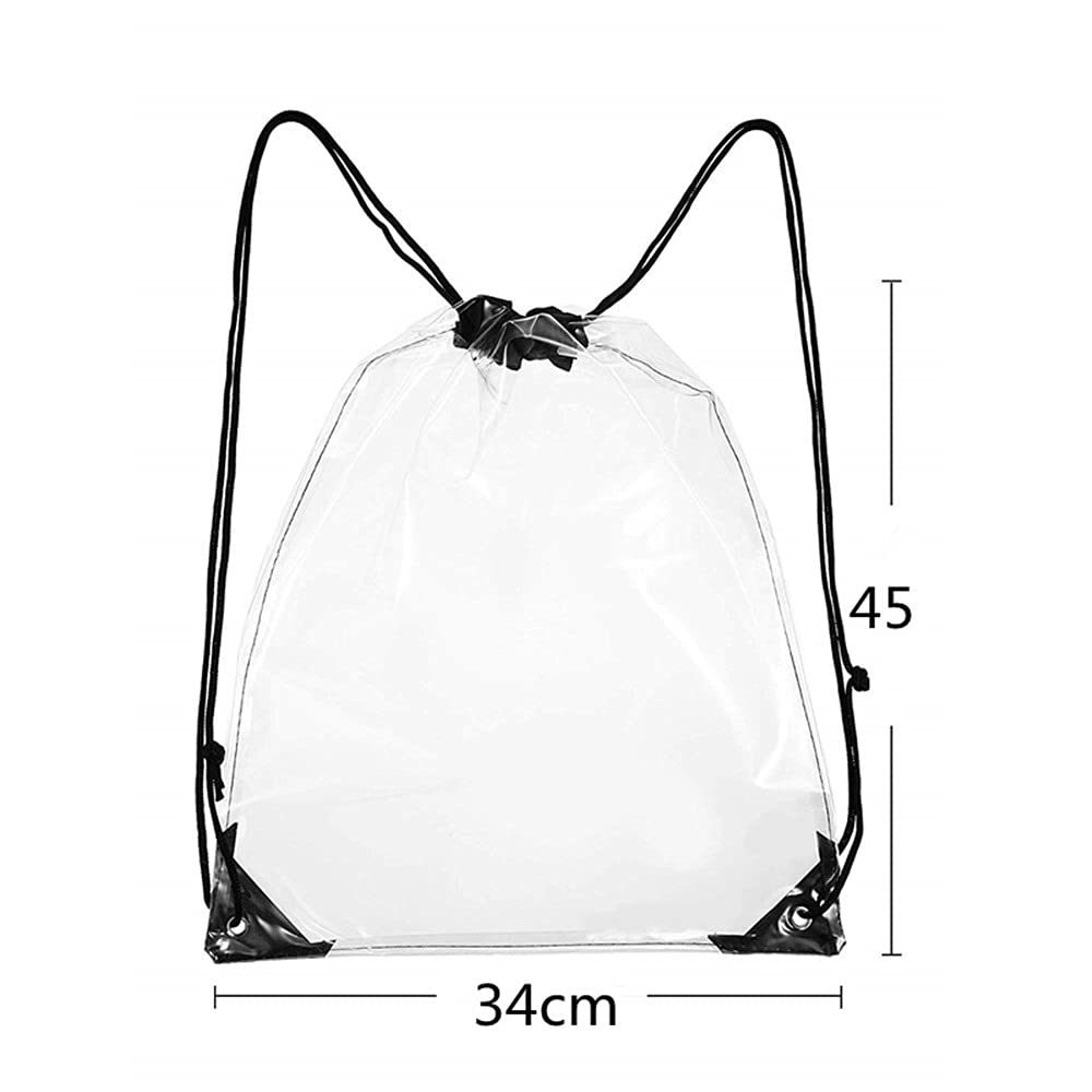 UgyDuky 3 Pack Clear Drawstring Backpack - Waterproof for Stadiums & Sporting Events