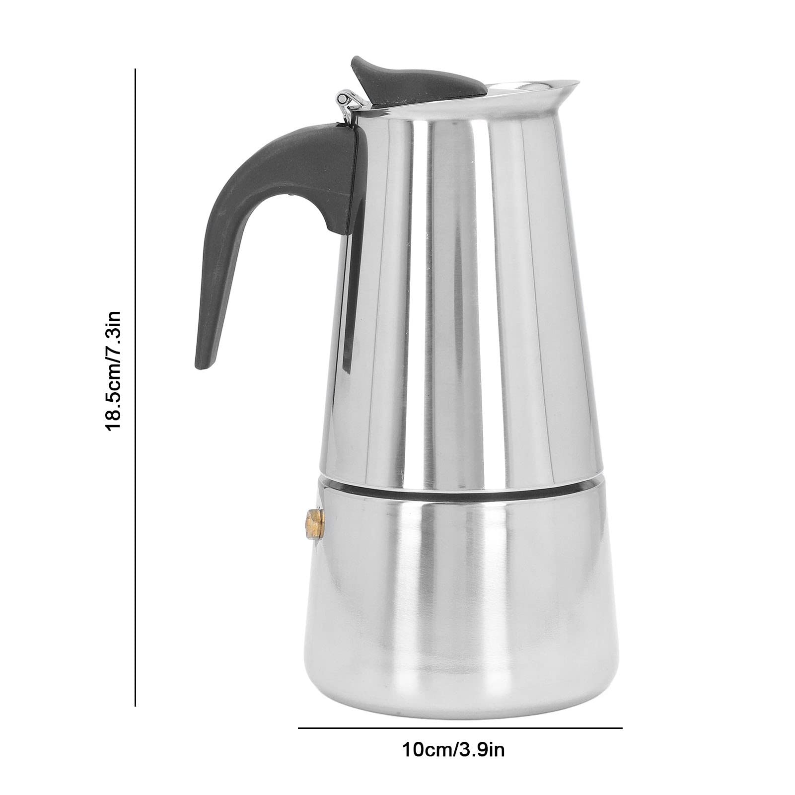 Stainless Steel Moka Pot Espresso Maker - Italian Stovetop Coffee Percolator for Rich Espresso, Perfect for Home, Office & Camping Use