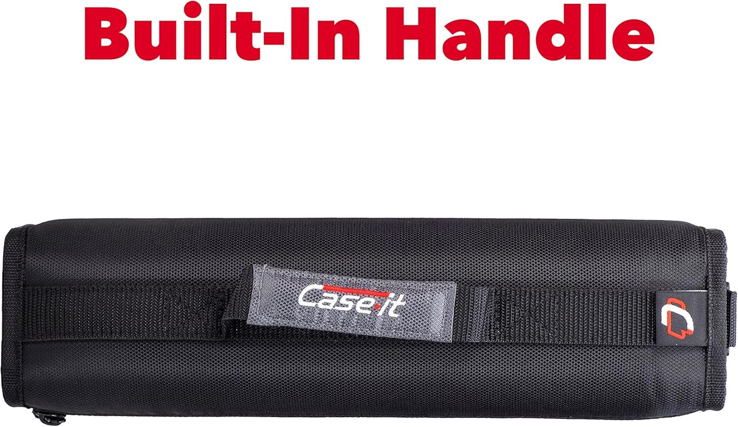 Case-It The Classic Zipper Binder - 2 Inch O-Rings, Multiple Pockets, 350 Sheet Capacity with Shoulder Strap - Fire Engine Red D-251 (6 Pack) - Perfect for School, Office & Organization