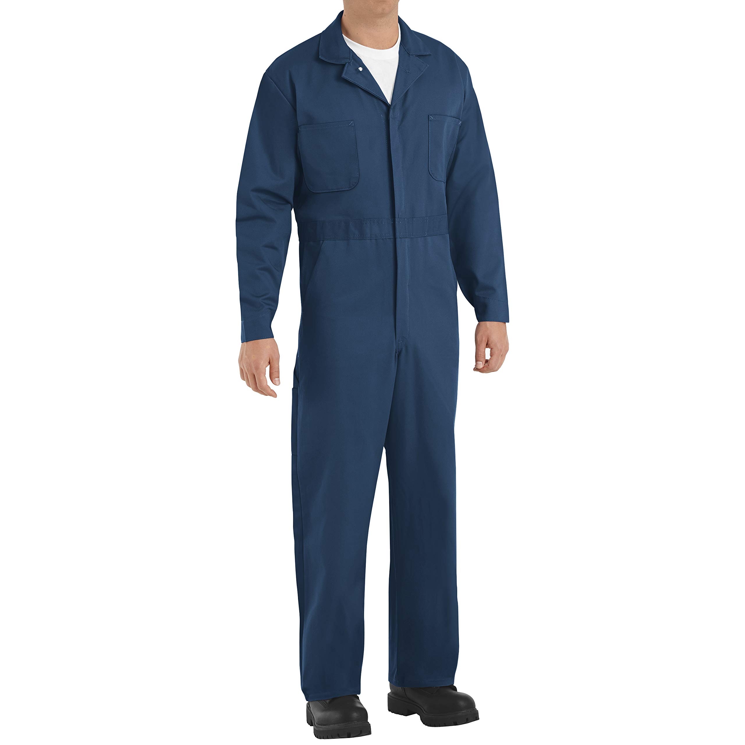 Red Kap Men's Button Front Cotton Coverall - Durable Workwear for Mechanics, Painters & Industrial Use | Comfortable & Breathable for Long Shifts