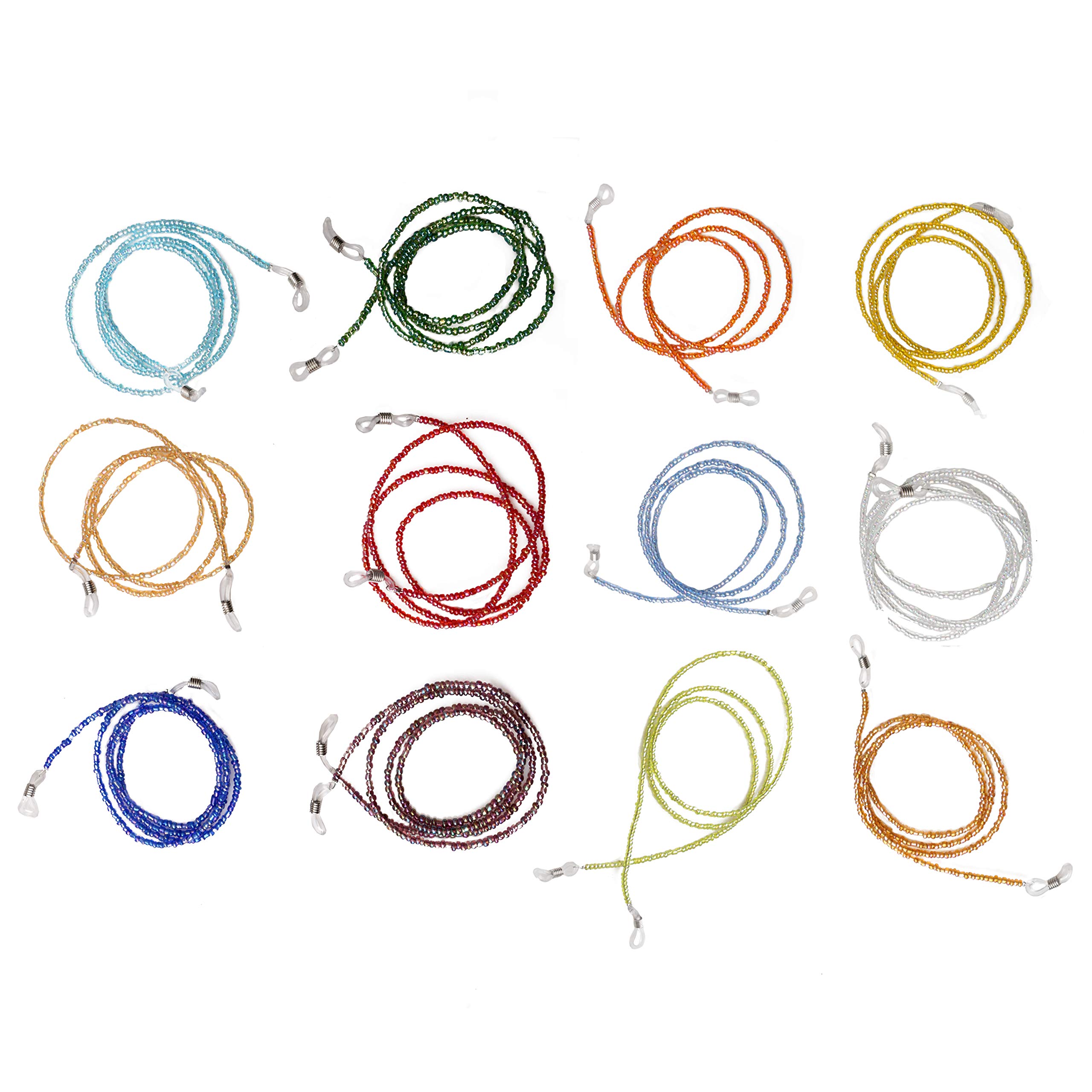 Colorful Beaded Eyeglass Chain - Stylish Sunglass Holder & Glasses Strap Lanyard for Women & Men - Perfect for Reading Glasses, Sunglasses & Prescription Eyewear - Office, Driving, Outdoor Activities & Fashion Accessory