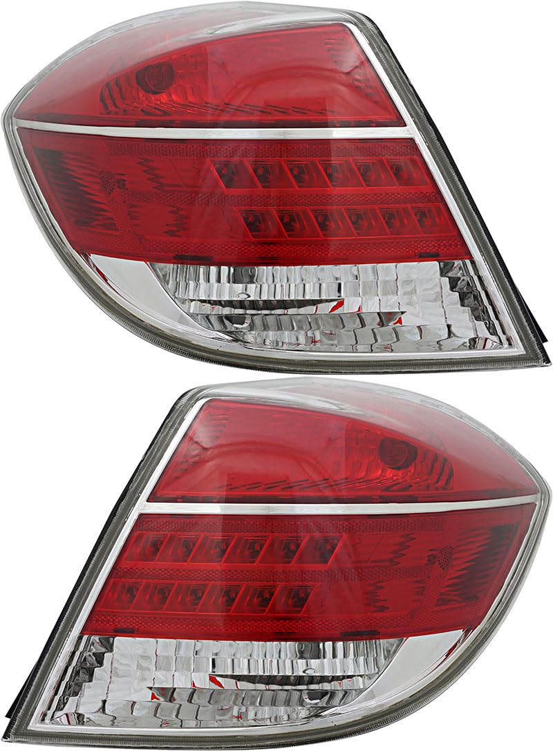 2007-2008-2009 Saturn Aura Replacement Tail Lights Lamps Set - Driver & Passenger Side - Perfect for Night Driving & Enhanced Vehicle Safety