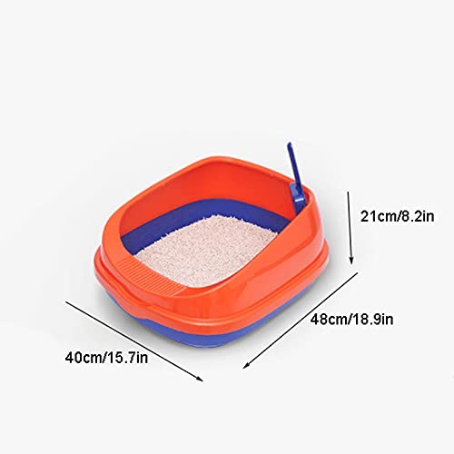 Large Semi-Enclosed Cat Litter Box with Splash-Proof Design & Scoop - Perfect for Kittens & Adult Cats - Ideal for Home, Apartment & Multi-Cat Households