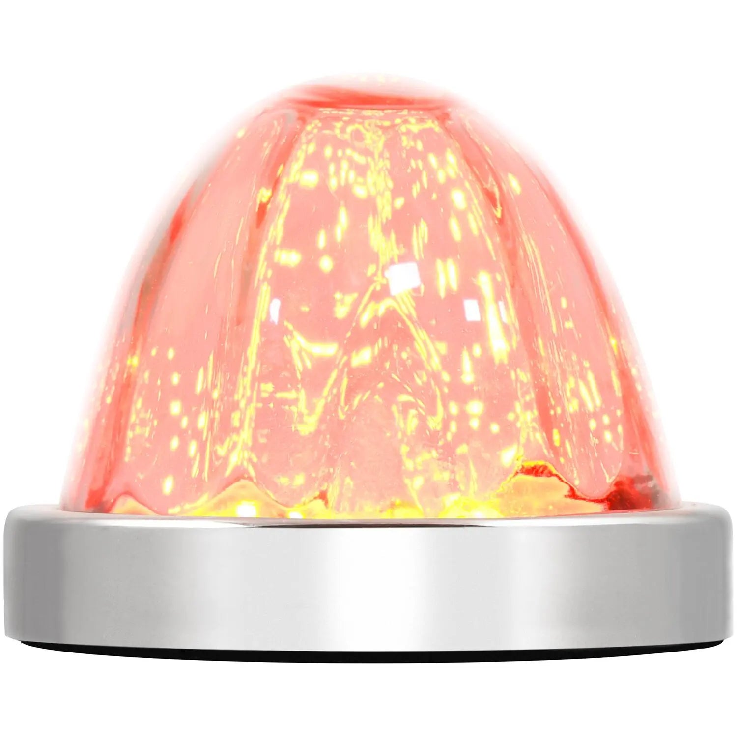 Classic Clear Red LED Watermelon Glass Lens - Perfect for Halloween Decorations, Party Lighting, and Themed Events