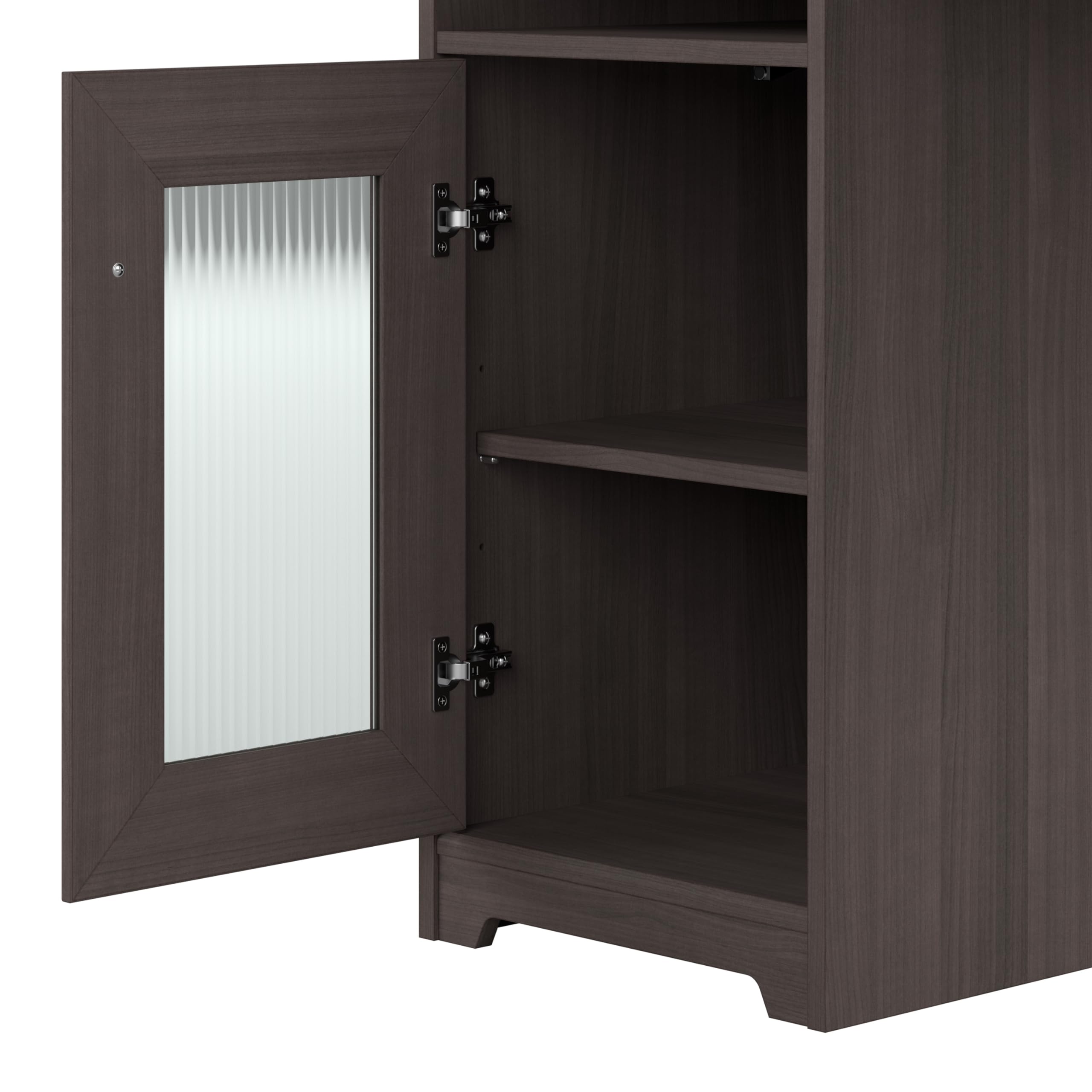 Bush Furniture Cabot L-Shaped Desk with Hutch - 60W Corner Computer Desk with Storage for Home Office in Heather Gray | Perfect for Small Spaces & Home Office Organization