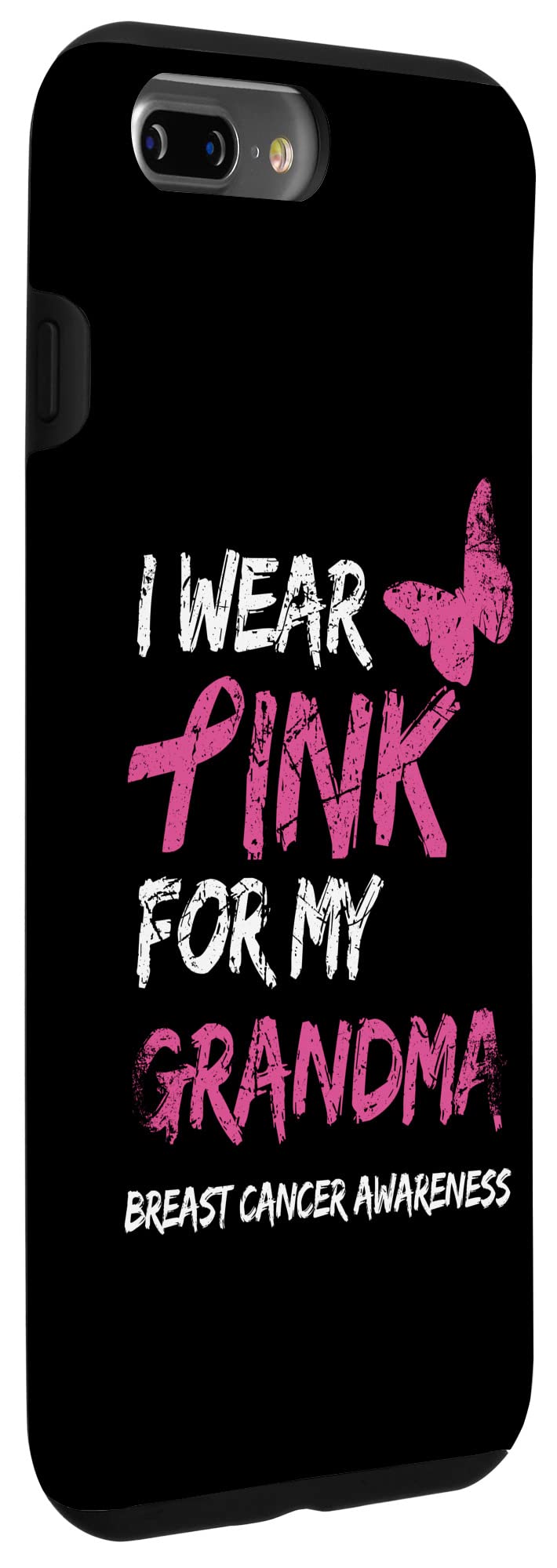 iPhone 7 Plus/8 Plus Pink Ribbon Case - Breast Cancer Awareness Cover for Grandma | Perfect Gift for Survivors & Supporters