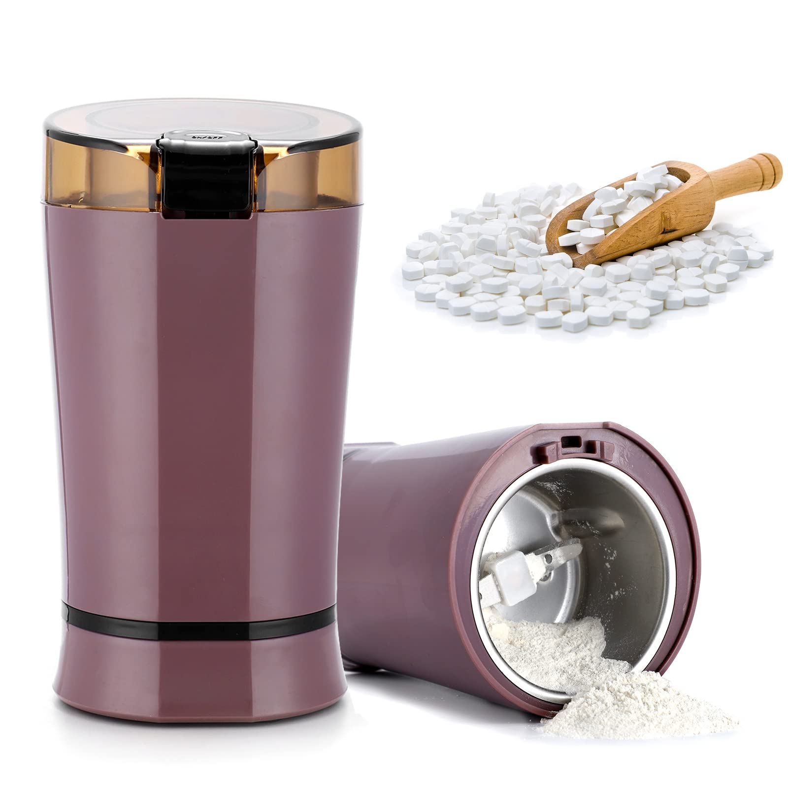Electric Pill Crusher Grinder - Easily Crush Multiple Pills & Tablets into Fine Powder | Perfect for Feeding Tubes, Kids, Pets & Travel | Medication & Vitamin Organizer for Seniors & Caregivers