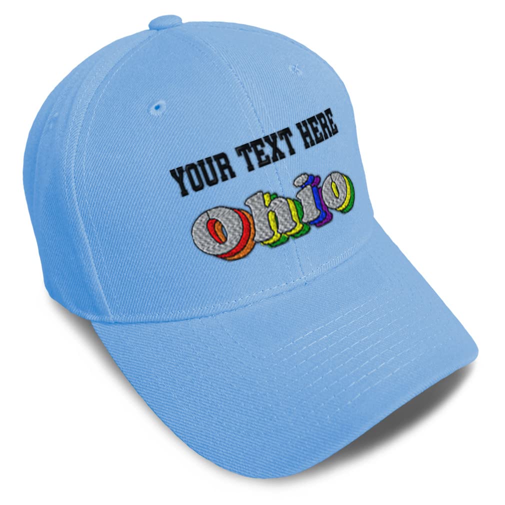 Custom Ohio Style Baseball Cap - Rainbow Gay Pride Dad Hat for Men & Women - Perfect for Pride Events, Casual Wear & Sports Fans