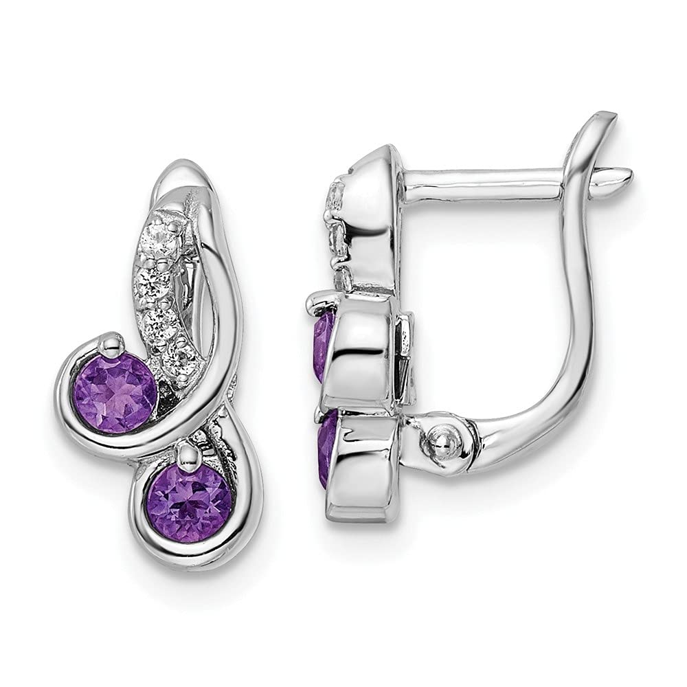 Sterling Silver Gemstone Swirl Hinged Dangle Earrings for Women | Elegant Fine Jewelry Gift for Birthday, Anniversary & Special Occasions