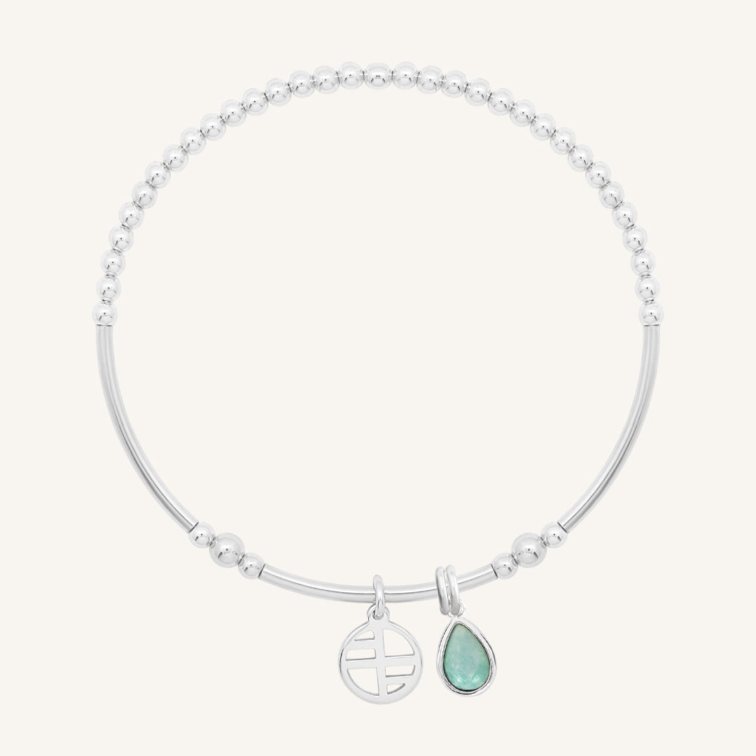 Amazonite Gemstone Beaded Charm Bracelet for Women - Elegant Healing Crystal Jewelry for Meditation, Yoga & Positive Energy