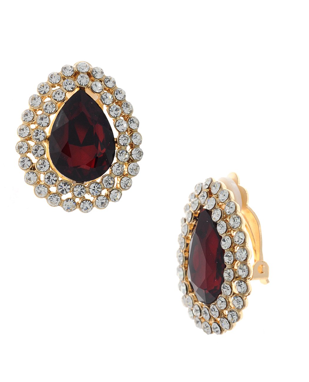 Mini Rhinestone Teardrop Clip-On Earrings for Women – Elegant Fashion Jewelry for Parties, Weddings & Special Occasions