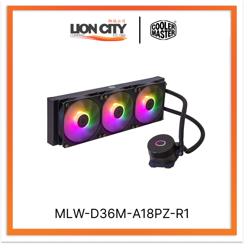 Cooler Master MLW D36M A18PZ R1 CM MASTERLIQUID 360L CORE ARGB CPU Liquid Cooler - High Performance RGB Cooling for Gaming PC, Workstation & Overclocking