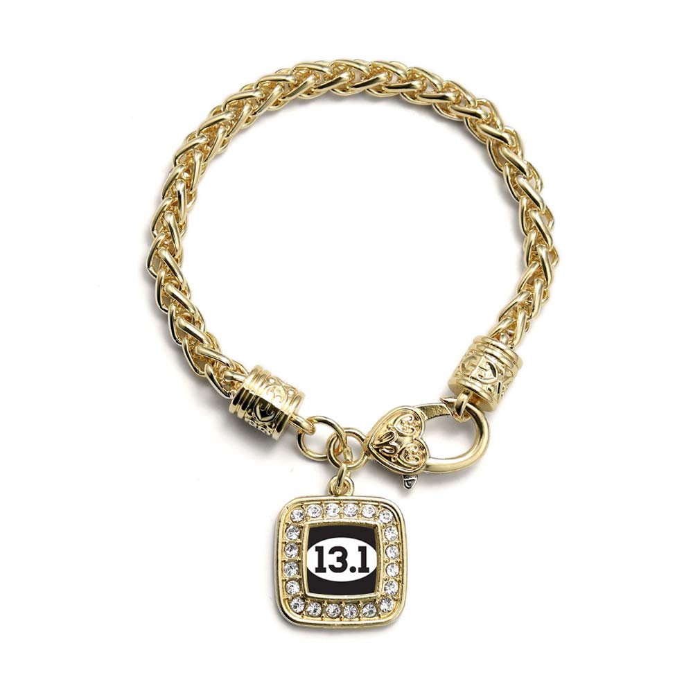 Elegant Gold Square Charm Bracelet with Cubic Zirconia - Dainty Silver Jewelry for Women - Perfect for Parties, Weddings & Everyday Wear