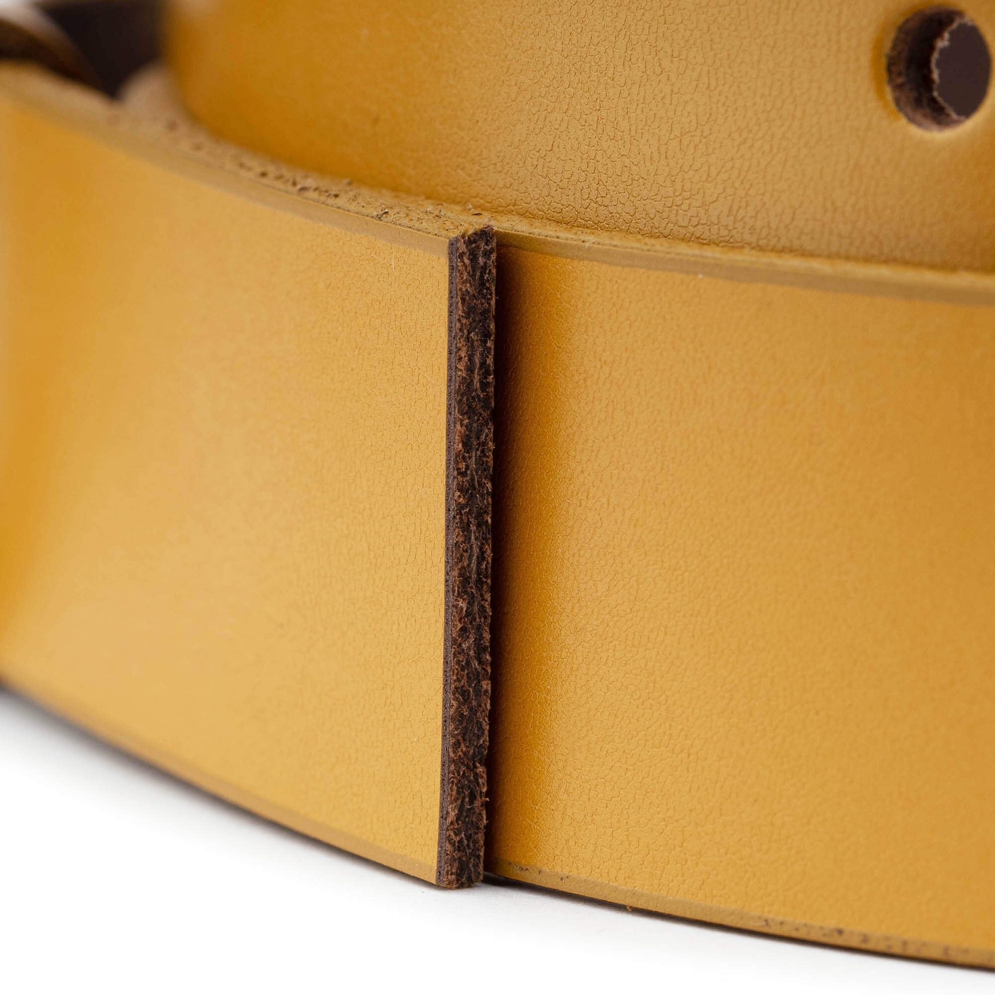 3.0 cm Mustard Yellow Leather Belt Strap for Dunhill Buckles - Women's Replacement Cut End - Perfect for Fashion Accessories & Wardrobe Upgrade