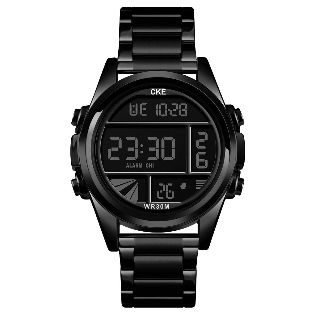 **CKE Men's Digital Sports Watch - Large Face Waterproof Wristwatch with Stopwatch, Alarm & LED Backlight - Perfect for Running, Hiking & Outdoor Activities**