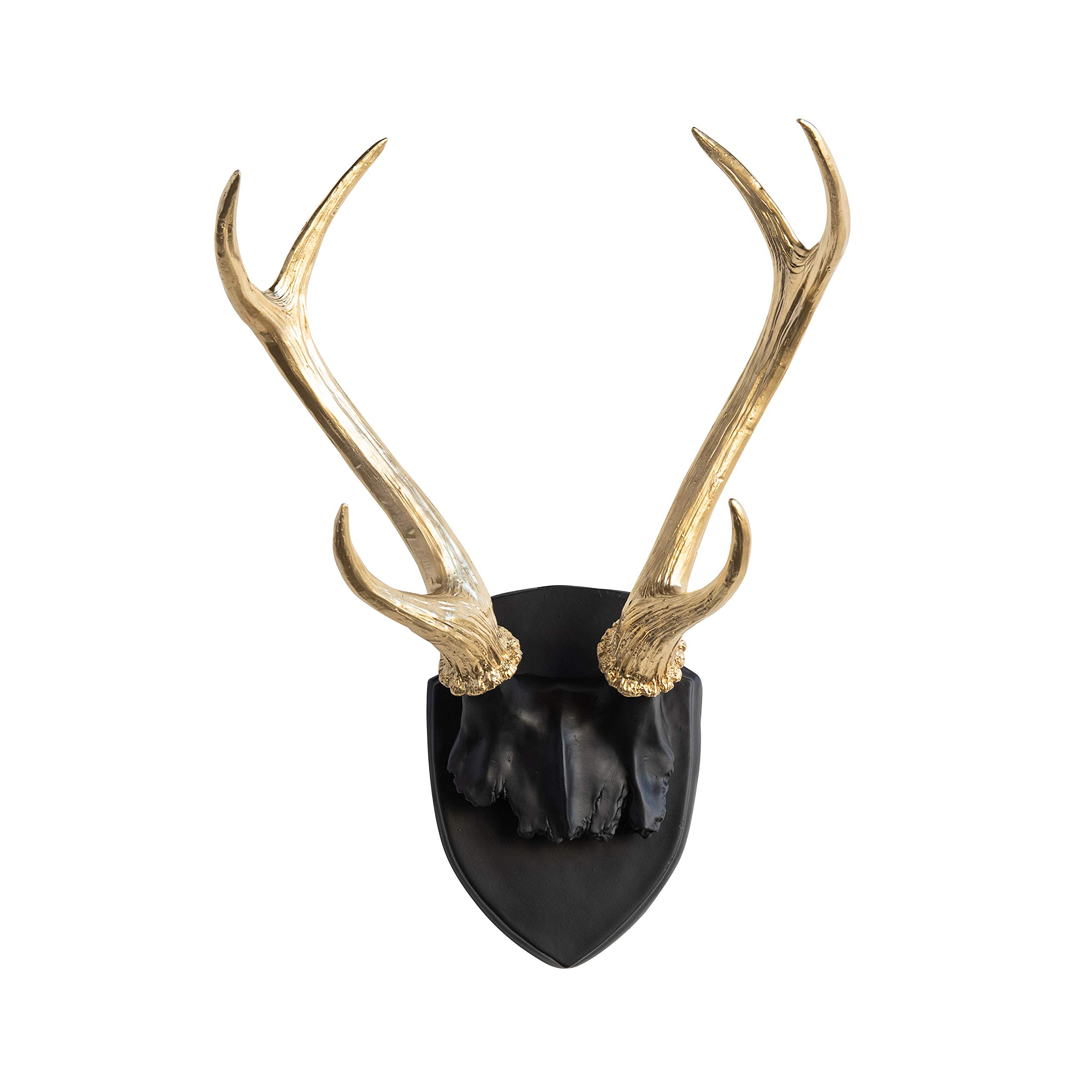 Stylish Black and Gold Faux Taxidermy Deer Antler Wall Mount - HT1708 - Elegant Home Decor for Living Room, Bedroom, or Office