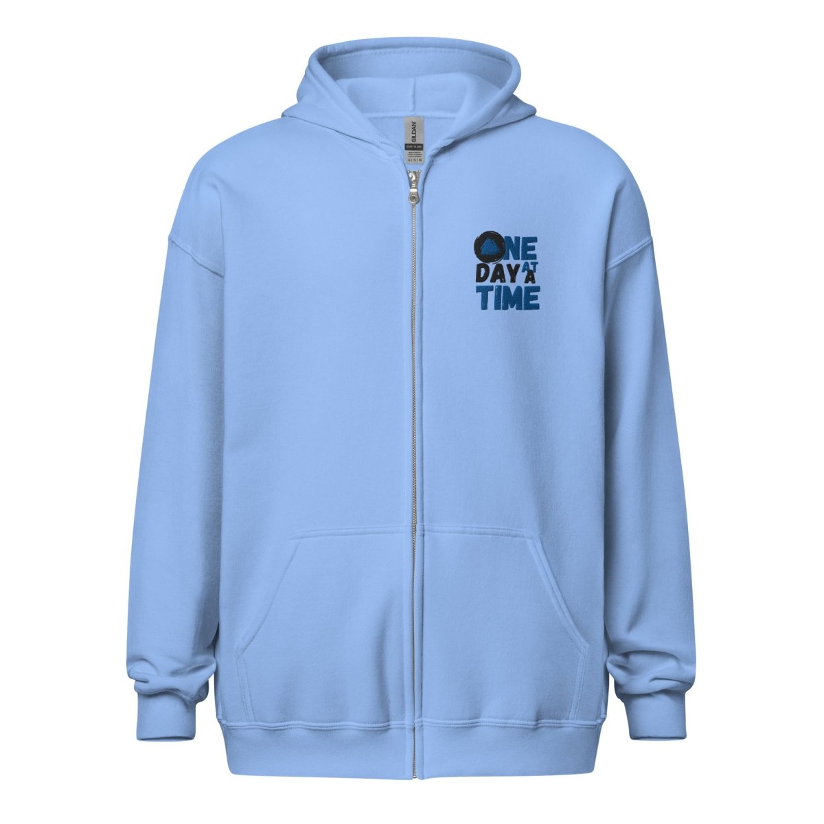 One Day at a Time Sobriety Symbol Unisex Heavy Blend Zip Hoodie - Motivational Recovery Apparel for AA Meetings & Sober Living