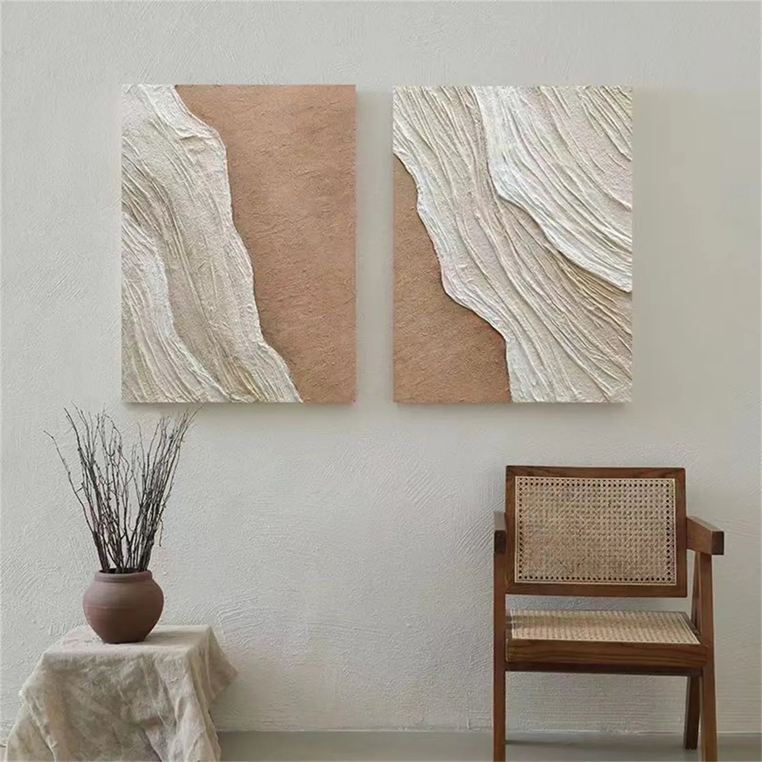 Ocean and Sky Painting Set of 2 - Modern Coastal Wall Art for Living Room & Bedroom Decor - Ready to Hang Canvas Prints - Perfect for Beach House or Office Wall Decor