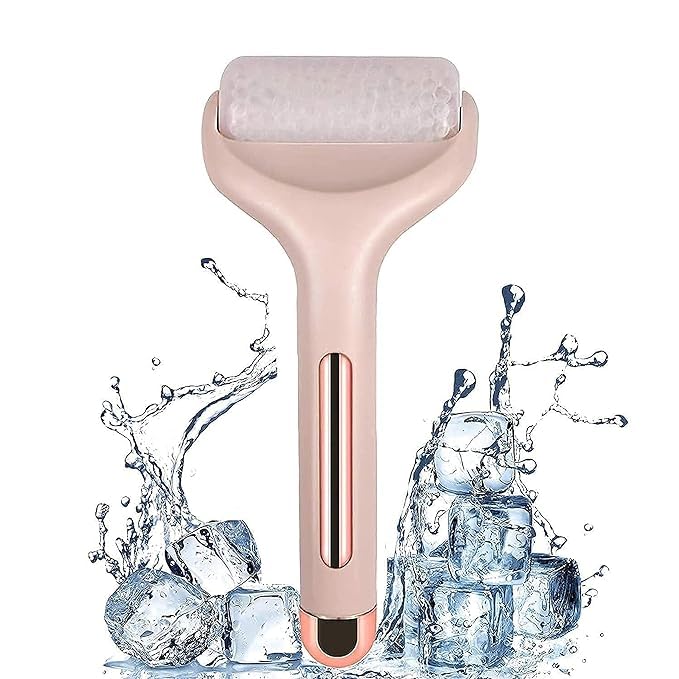SD Enriching Beauty Ice Roller for Face - 2 in 1 Cooling Face Massager & Eye Roller for Puffy Eyes, Migraine Relief, Wrinkle Reduction & Muscle Soreness - Skin Care Tools for Glowing Complexion | Perfect for Morning Routine, Post-Workout Recovery & Spa Treatments