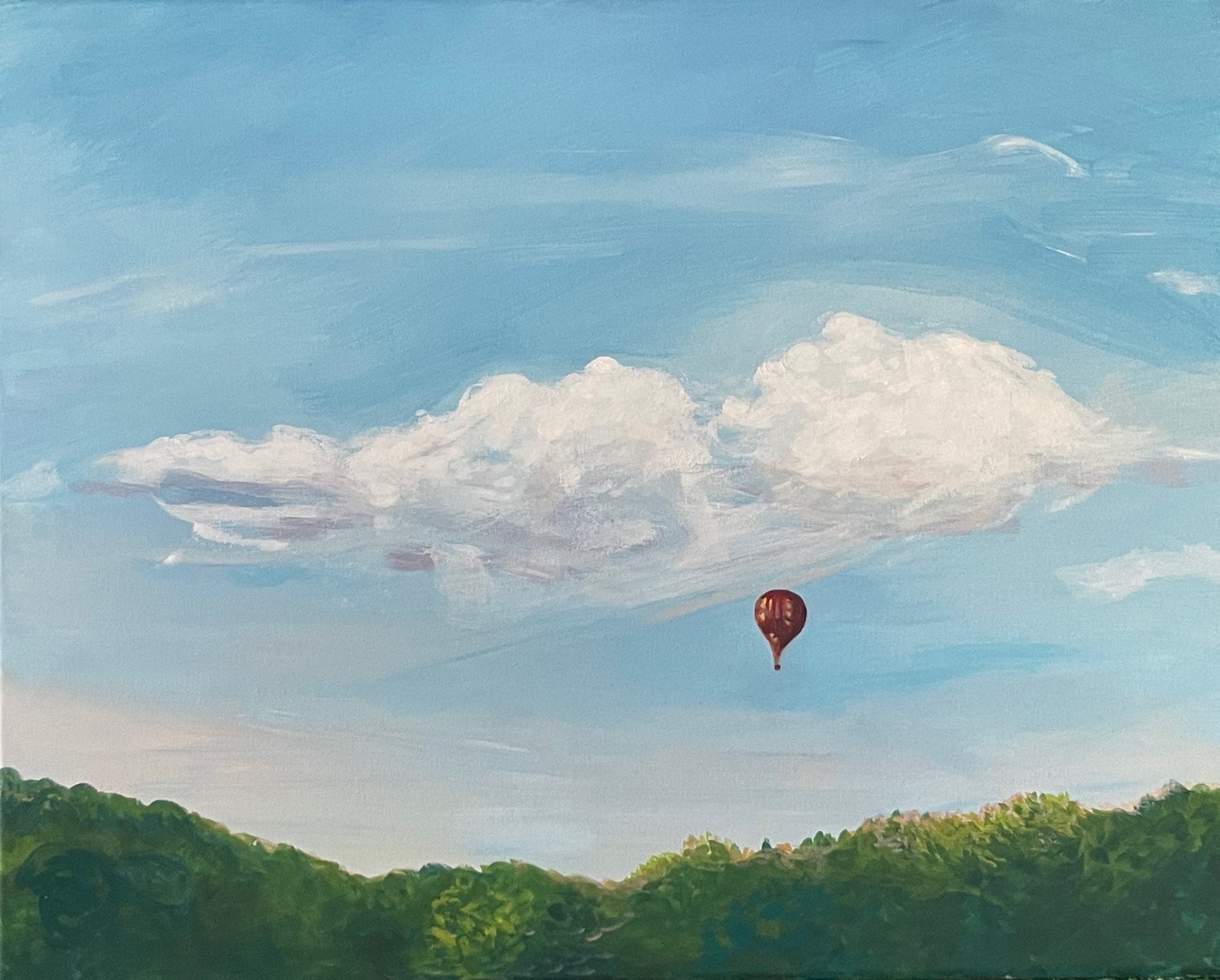 Mary Powers Holt: July 19 Balloon Sky - Beautiful Landscape Art Print for Home & Office Decor | Perfect for Living Rooms, Bedrooms & Gifts