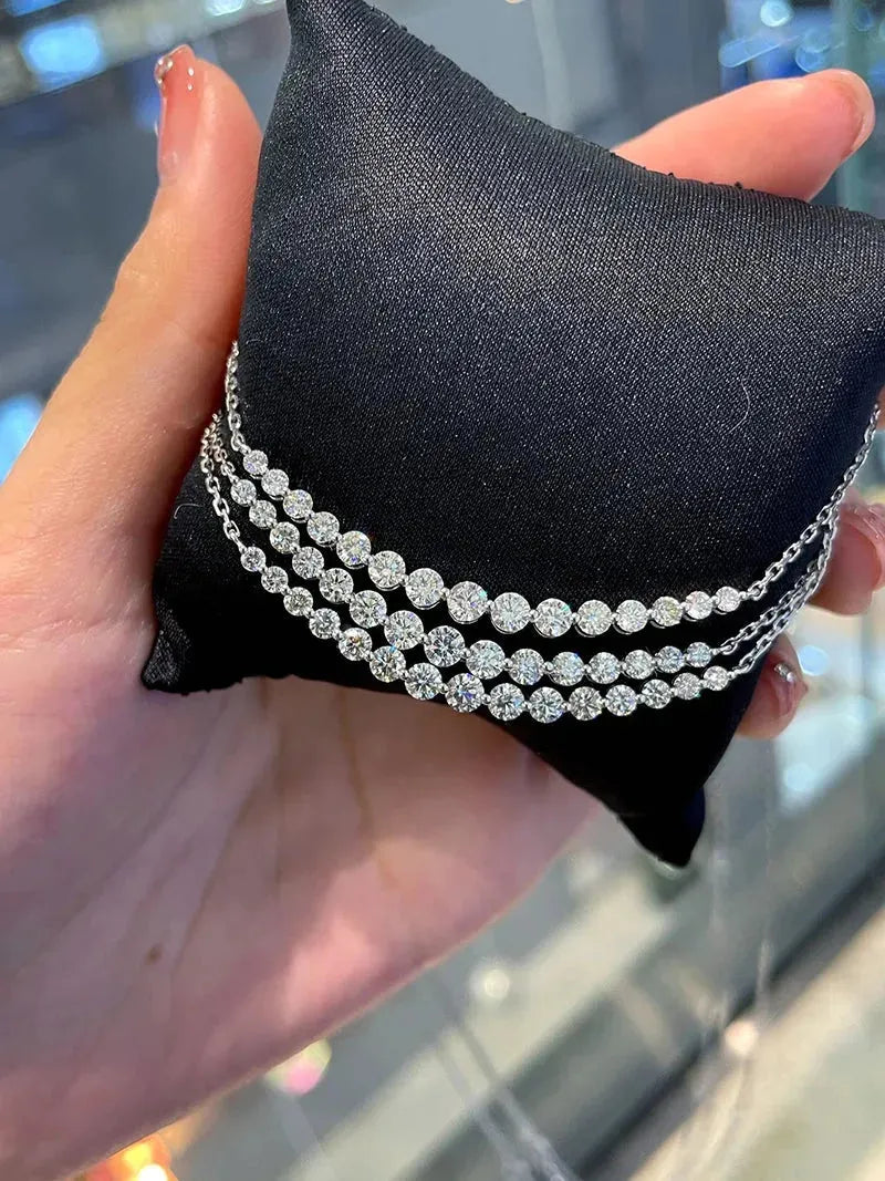 18K White Gold Necklace with 1.35ct Real Natural Diamonds - Elegant Smile Pendant for Women | Perfect for Parties, Office Wear & Special Occasions
