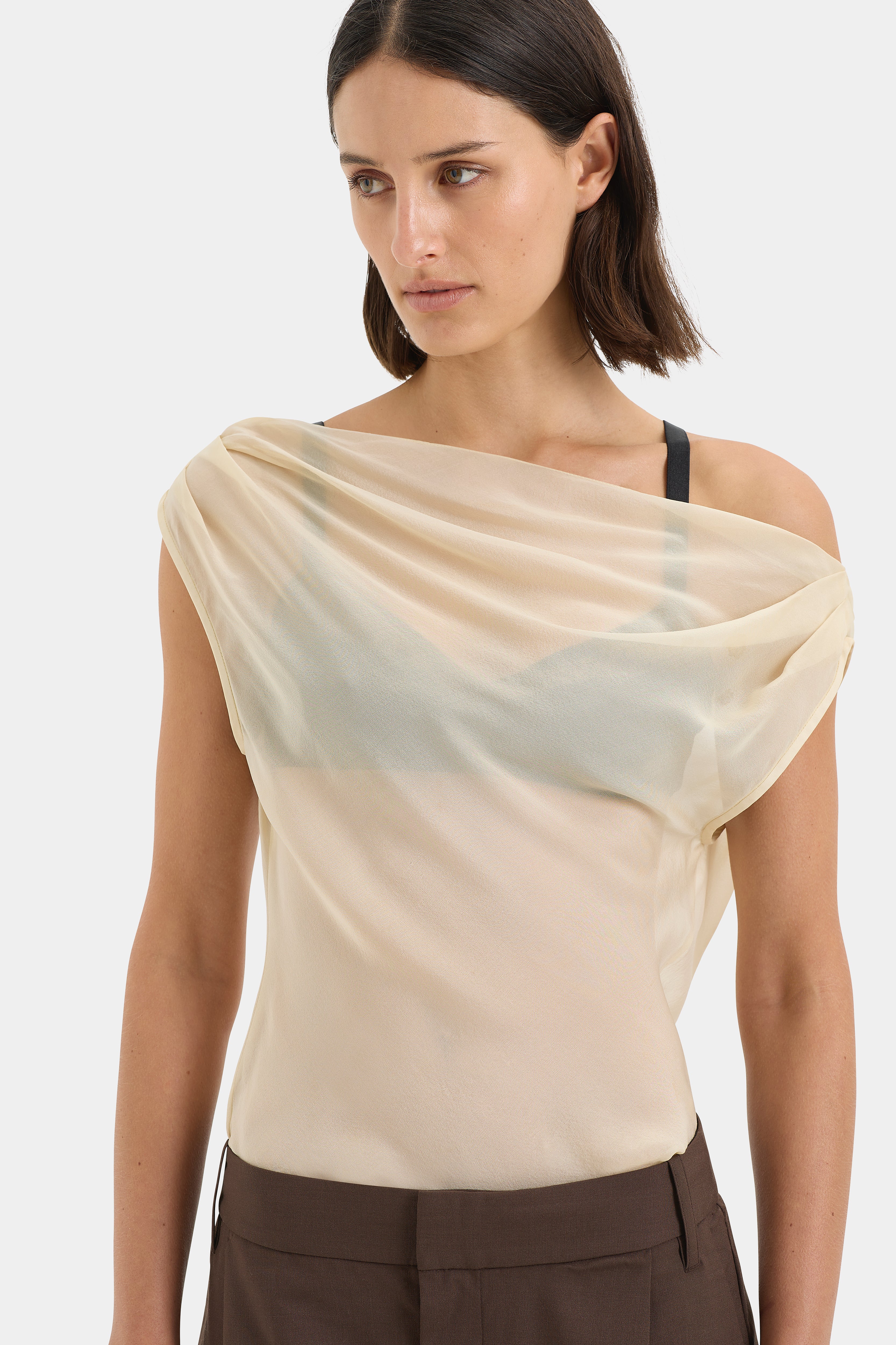 Strobe Cowl Top Bone - Stylish & Comfortable Women's Knit Sweater for Fall & Winter - Perfect for Casual Outings, Office Wear & Cozy Evenings