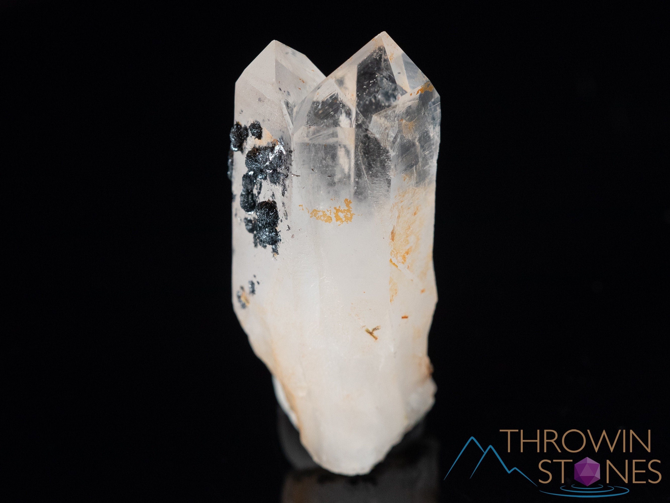 QUARTZ Raw Crystal Cluster with Specular HEMATITE - Natural Healing Stones for Home Decor, Twin Crystal Gift for Housewarming, Meditation & Spiritual Healing | Perfect for Office Desk, Living Room & Meditation Space