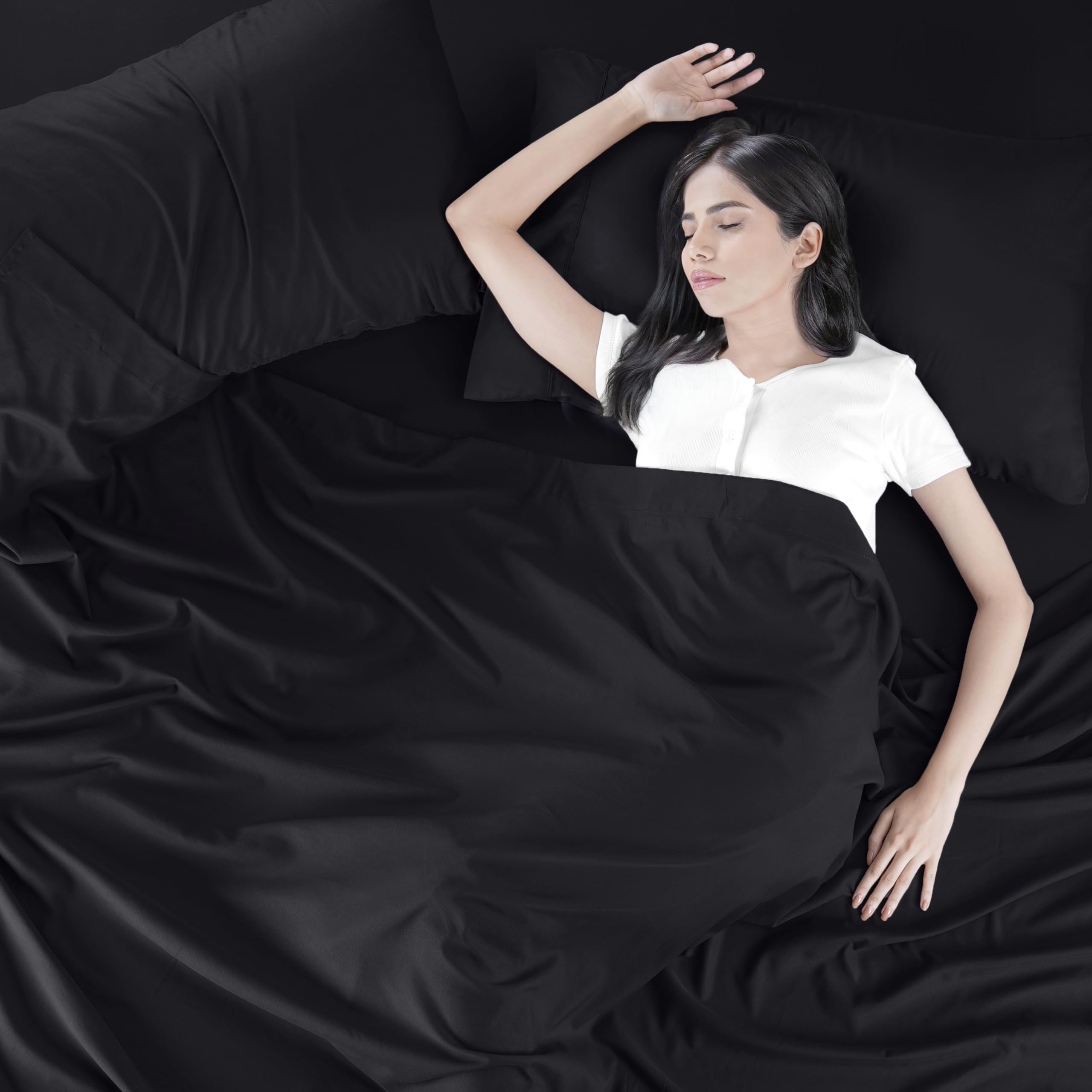 Utopia Bedding Queen Size Bed Sheets Set - 10-Piece Bulk Pack - Soft Brushed Microfiber Sheets - Shrink & Fade Resistant - Easy Care (Black) - Perfect for Spa, Hotel, Guest Room & Home Use