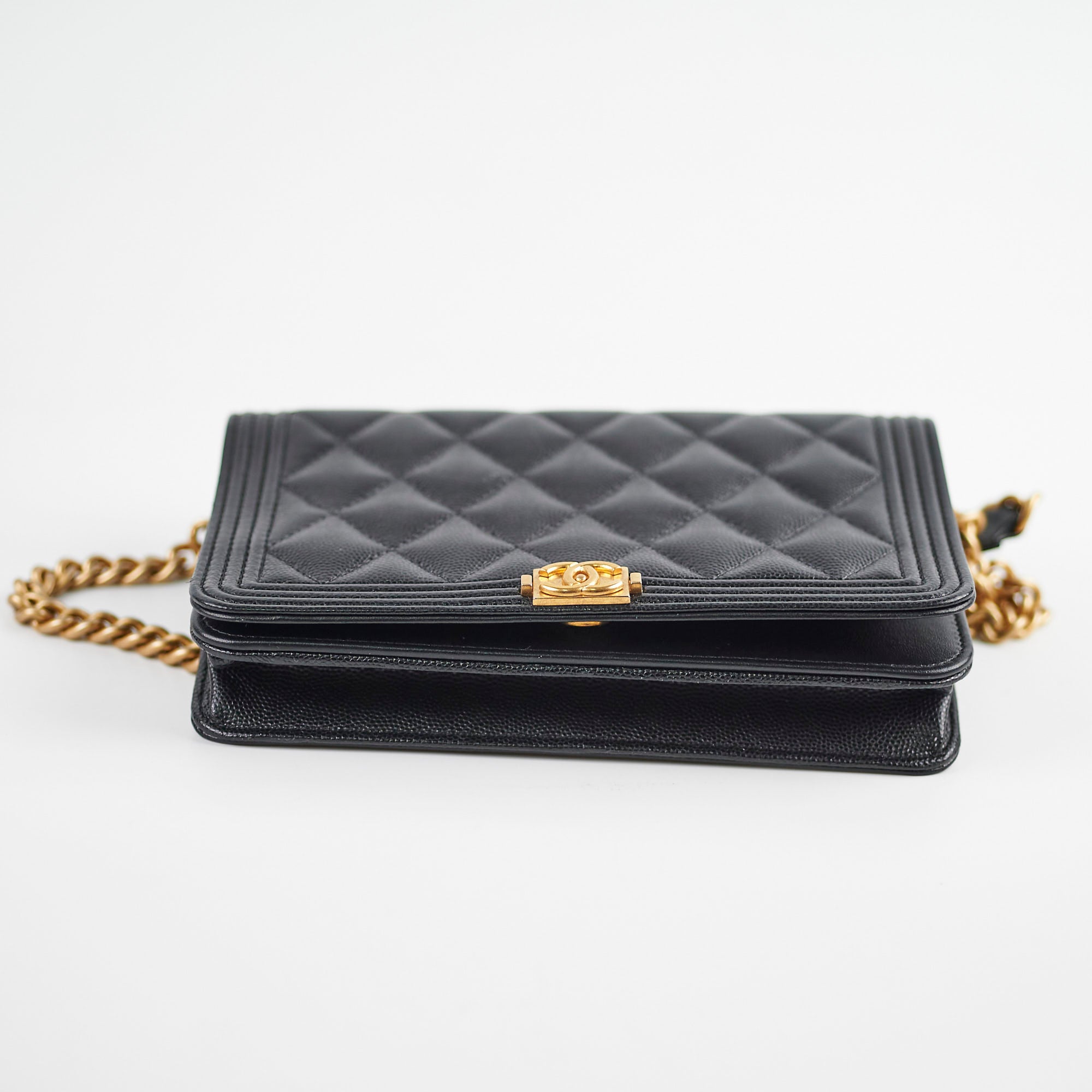 Chanel Boy Caviar Black Wallet On Chain - Luxury Crossbody Bag for Women, Perfect for Evening Parties & Daily Use