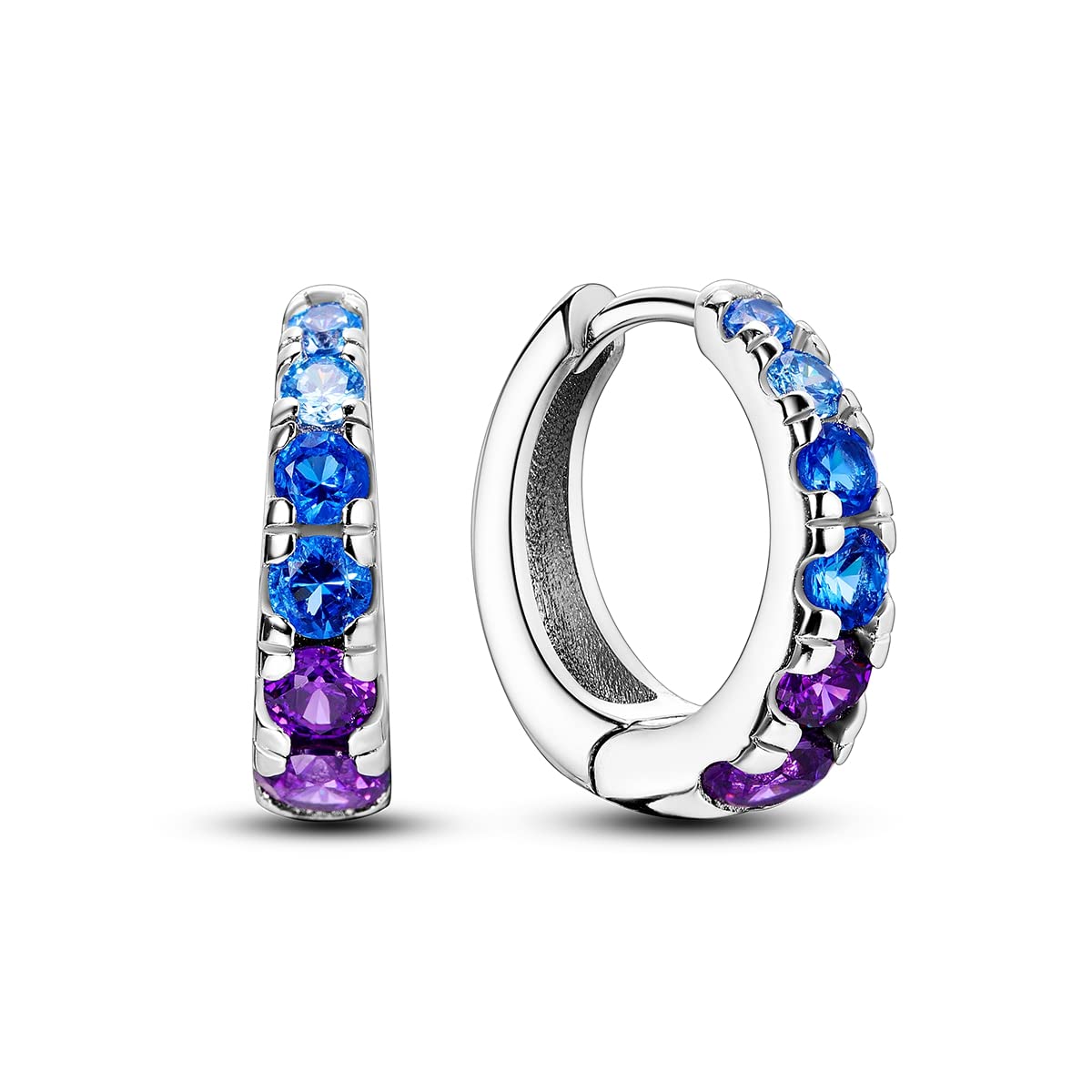 Sterling Silver Hoop Earrings for Women & Teens - Hypoallergenic Small Huggie Earrings with Sapphire & Multi Gemstones for Sensitive Ears | Perfect for Everyday Wear, Gifts & Special Occasions