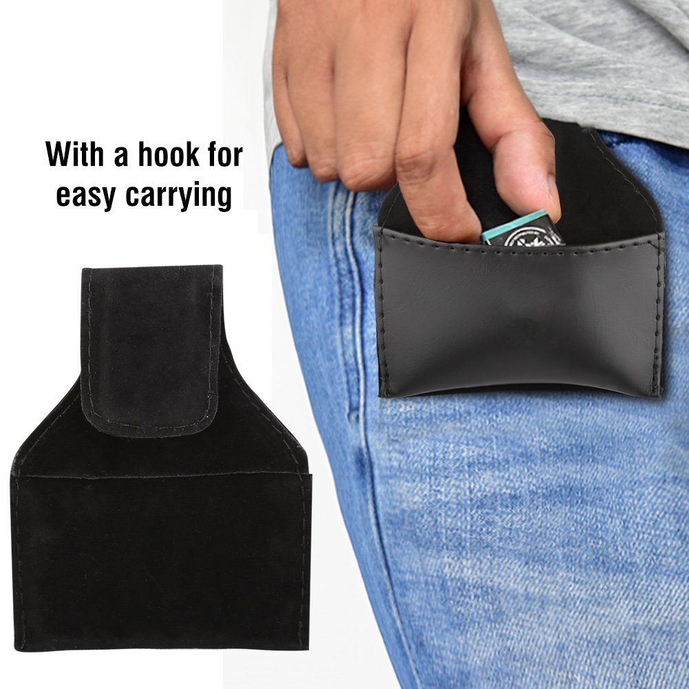 Premium PU Leather Billiard Chalk Holder - Portable Cue Chalk Pouch for Pool Players (4.72