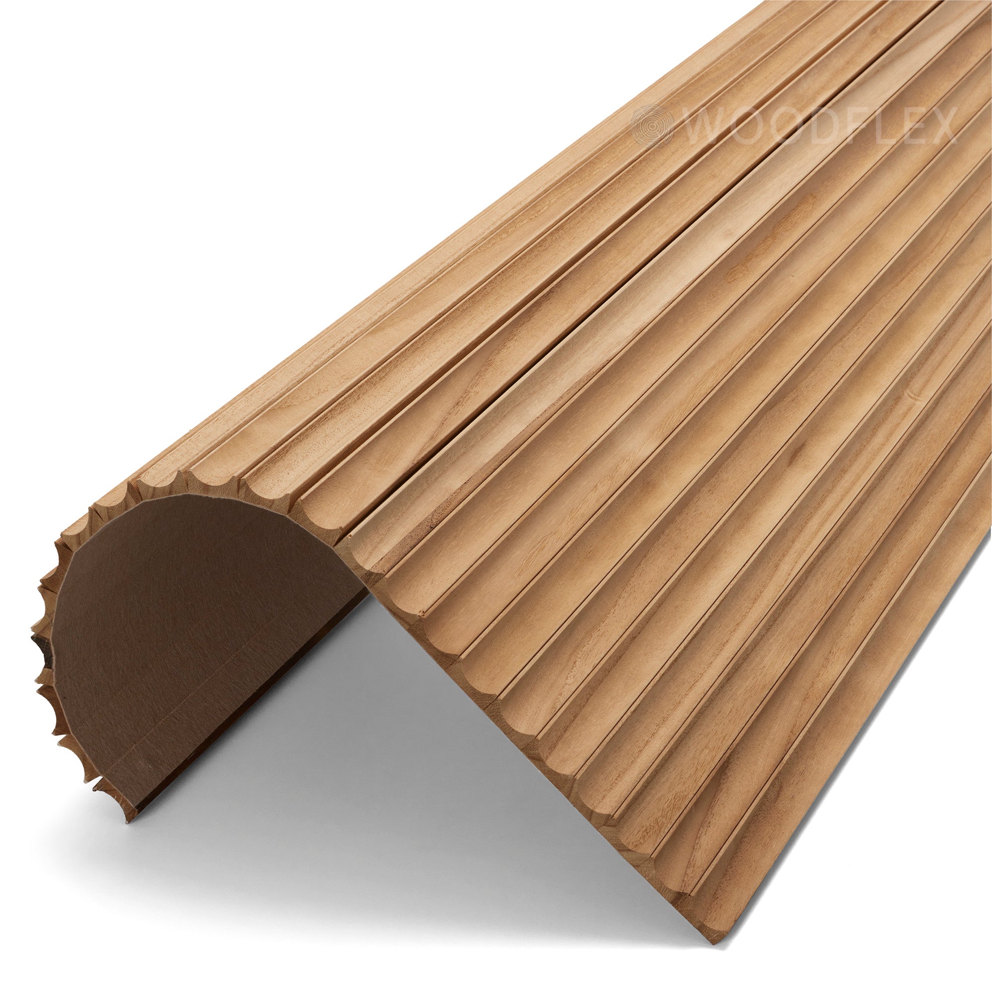 WOODFLEX Flexible Solid Paulownia Wood Slat Wall Panel - 2700mm x 600mm Wave Design - Perfect for Modern Home & Office Decoration, Accent Walls, and Interior Design Projects