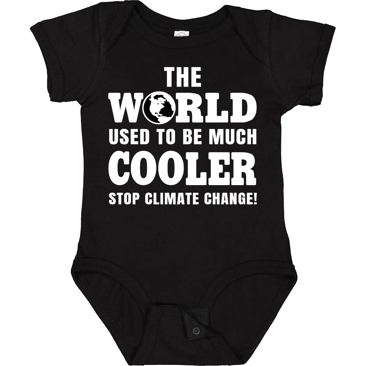 Inktastic 'The World Used To Be Much Cooler' Stop Climate Change Baby Bodysuit - Eco-Friendly Organic Cotton Infant Onesie for Boys & Girls - Perfect for Earth Day, Environmental Activism & Casual Outfits
