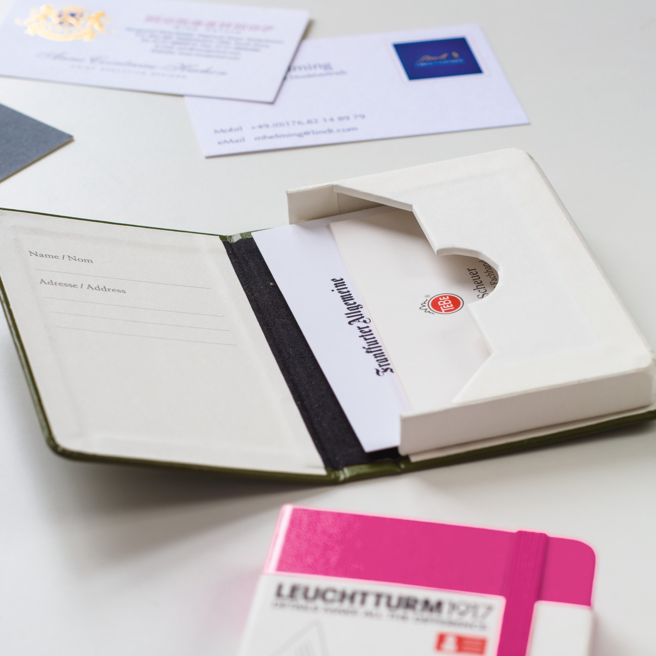 Leuchtturm1917 350143 Azure Business Card Holder - Premium Leather Wallet for Credit Cards & IDs - Perfect for Office, Travel & Everyday Use
