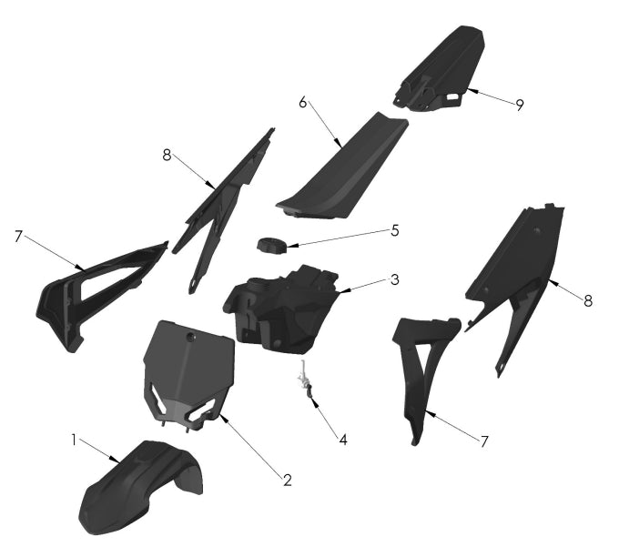 2021 SRX Black Bodywork Kit - High-Performance Motorcycle Fairings & Accessories for Racing & Custom Builds