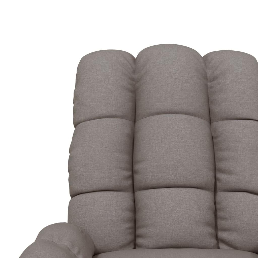vidaXL Modern Fabric Massage Recliner Chair in Taupe - Ergonomic Relaxation Therapy with Comfortable Padding & Easy-Clean Fabric | Perfect for Living Room, Home Theater & Stress Relief