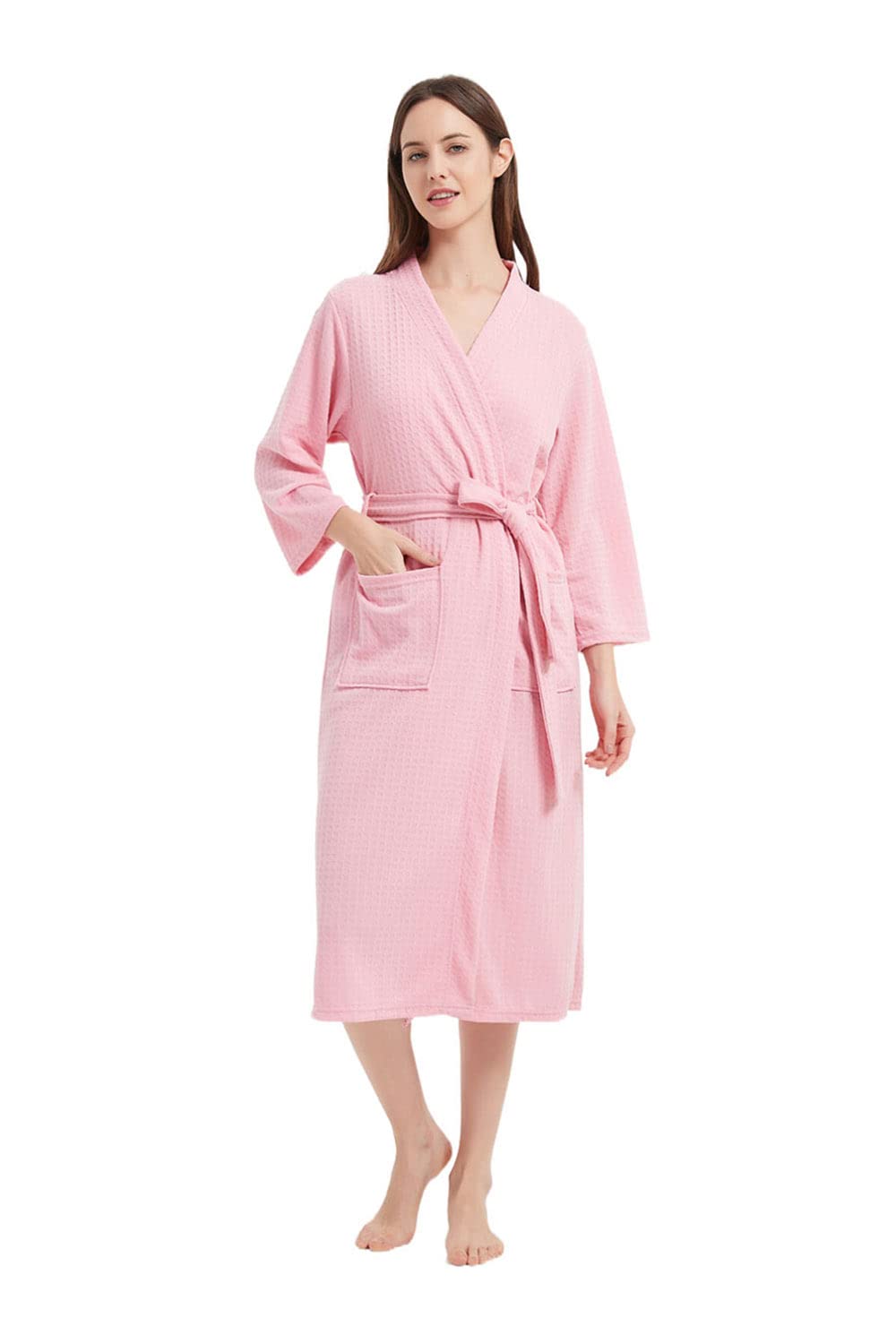 Commoliss Women's Lightweight Waffle Robe - Soft & Breathable Bathrobe for Women - Cozy Loungewear for Spa, Home Relaxation & After Shower