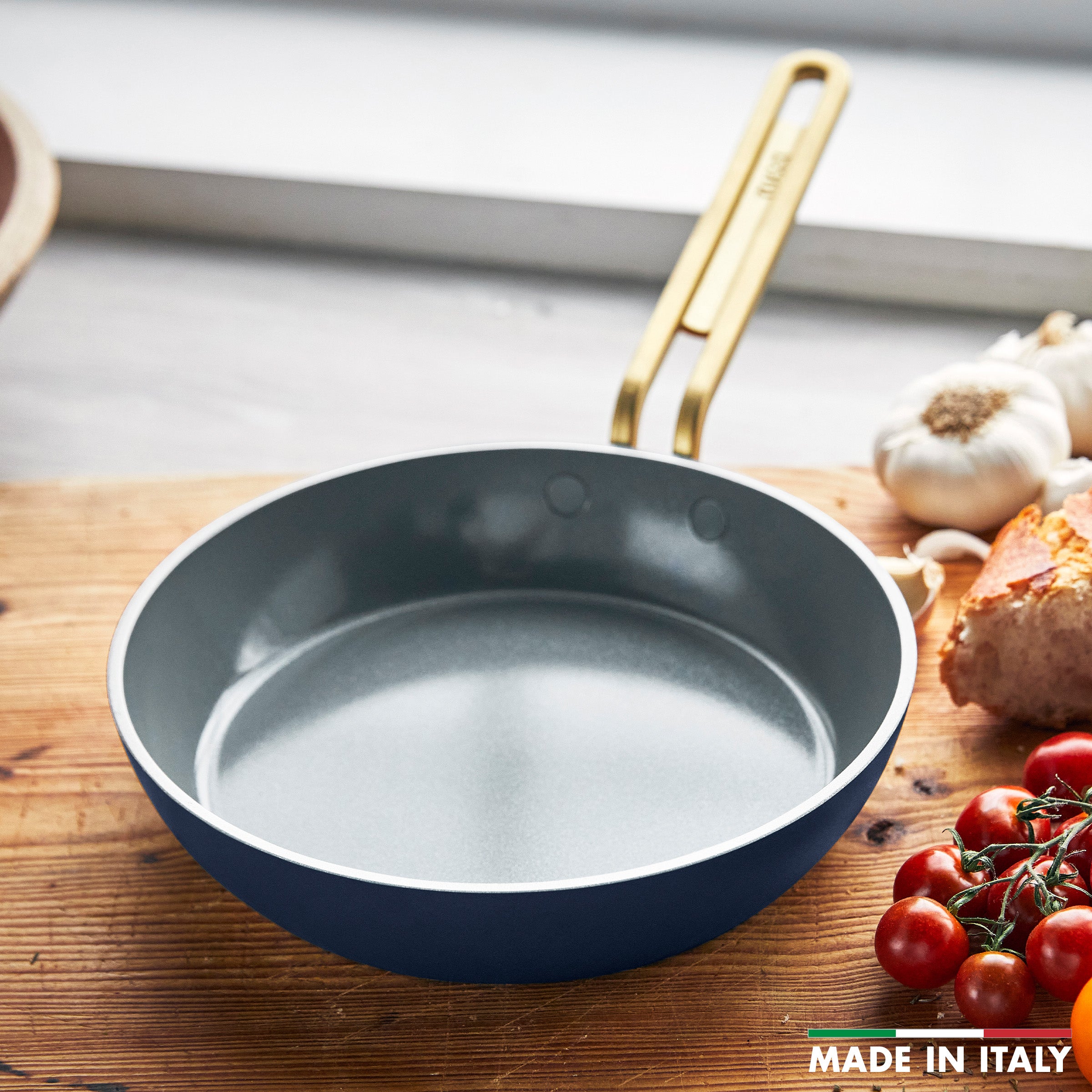 Stanley Tucci™ Ceramic Nonstick 8-Inch Fry Pan | Marino Blue | Perfect for Sauteing, Frying Eggs & Pancakes | Eco-Friendly Kitchen Cookware