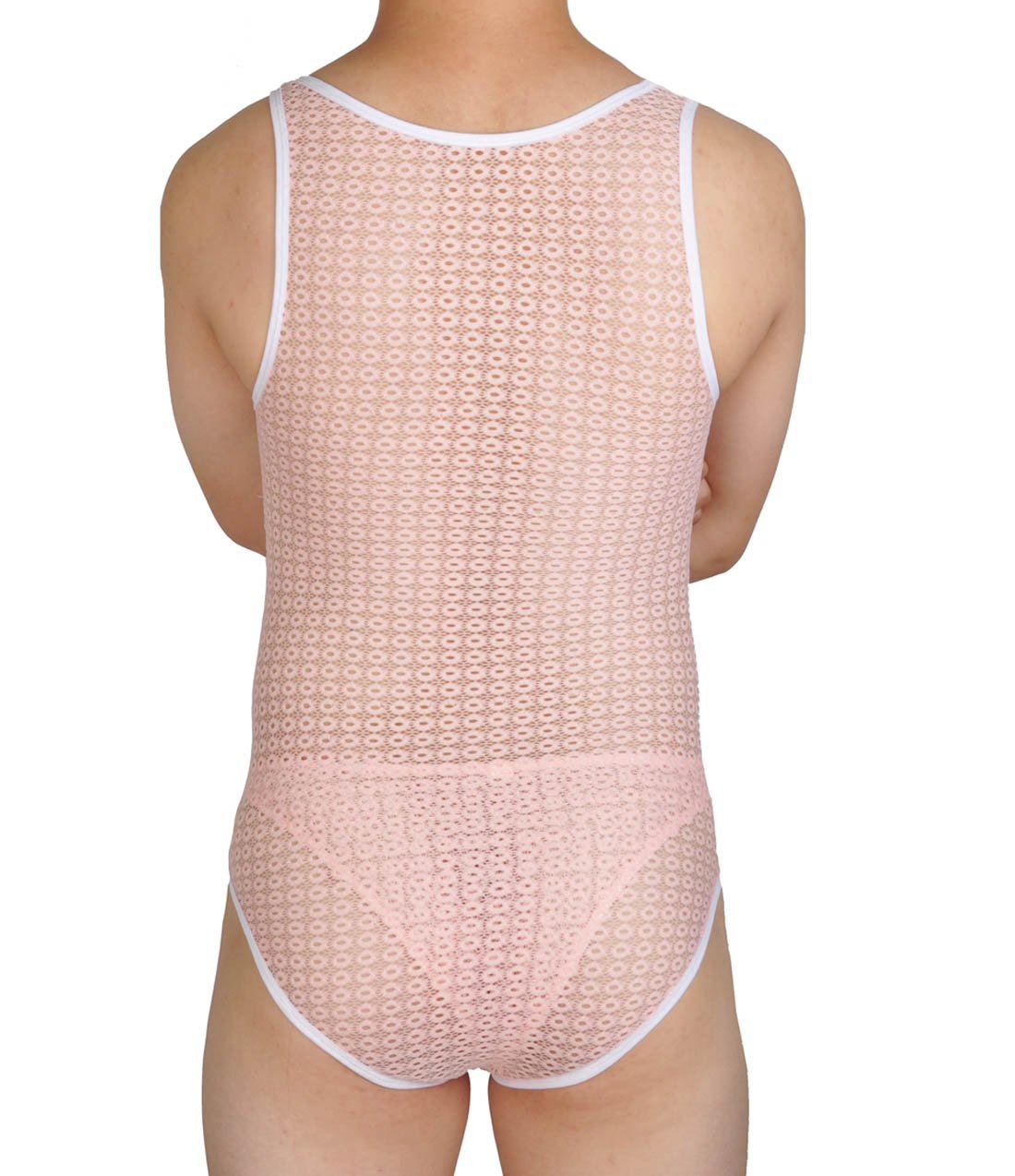 Men's Hollow Lace Leotards Bikini Briefs - Jacquard Male Bodysuit for Dance, Performance & Costume Wear - Breathable Comfortable Underwear for Men