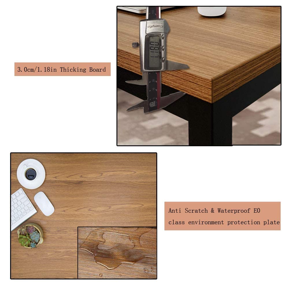 BIBOC 24X48 Inches Computer Desk & Dining Table - Sturdy Composite Wood Office Desk with Walnut & Black Legs - Perfect for Home Office, Study Room, or Small Space Workstation