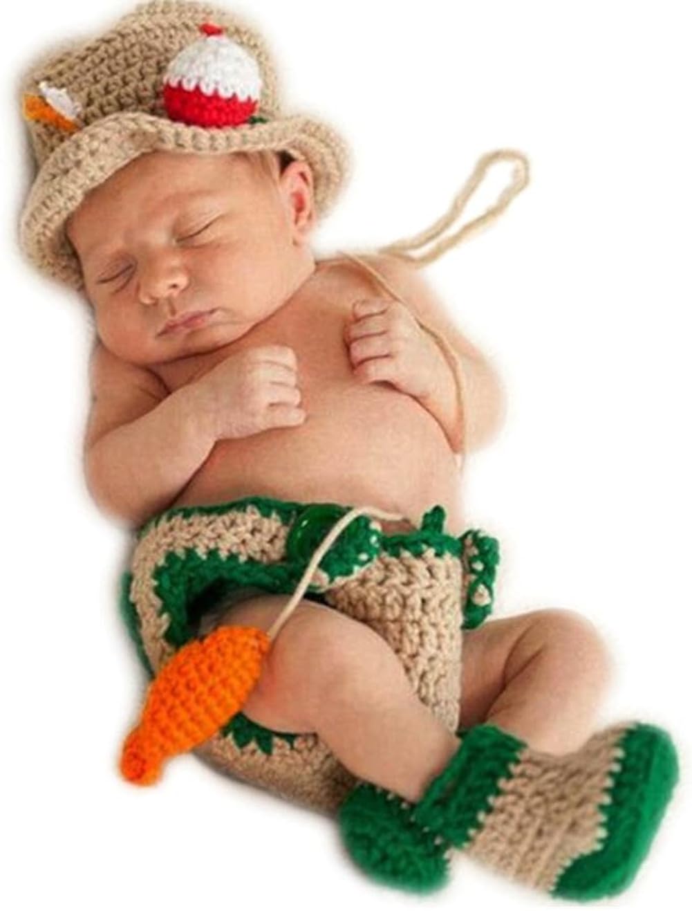 Crochet Baby Fishing Hat & Diaper Shoes Set - Adorable Fisherman & Fish Photography Props for Newborns, Infants - Perfect for Themed Photo Shoots, Baby Showers, and First Birthday Parties