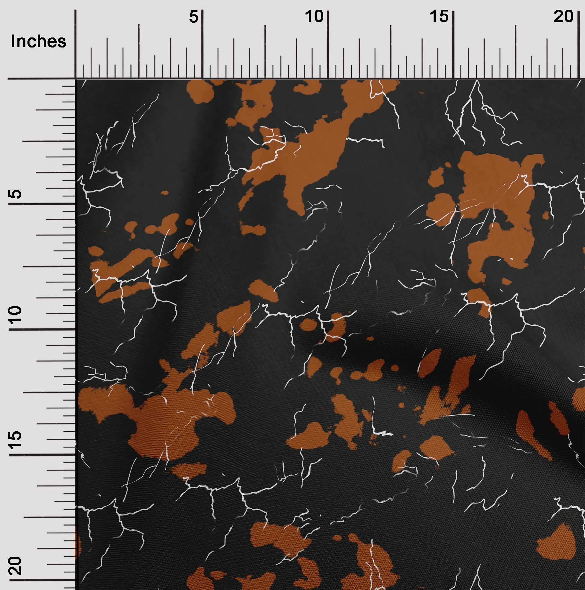 oneOone Polyester Spandex Rust Brown Abstract Print Fabric - 56 Inch Wide DIY Clothing & Quilting Material for Dresses, Curtains, and Home Decor Projects