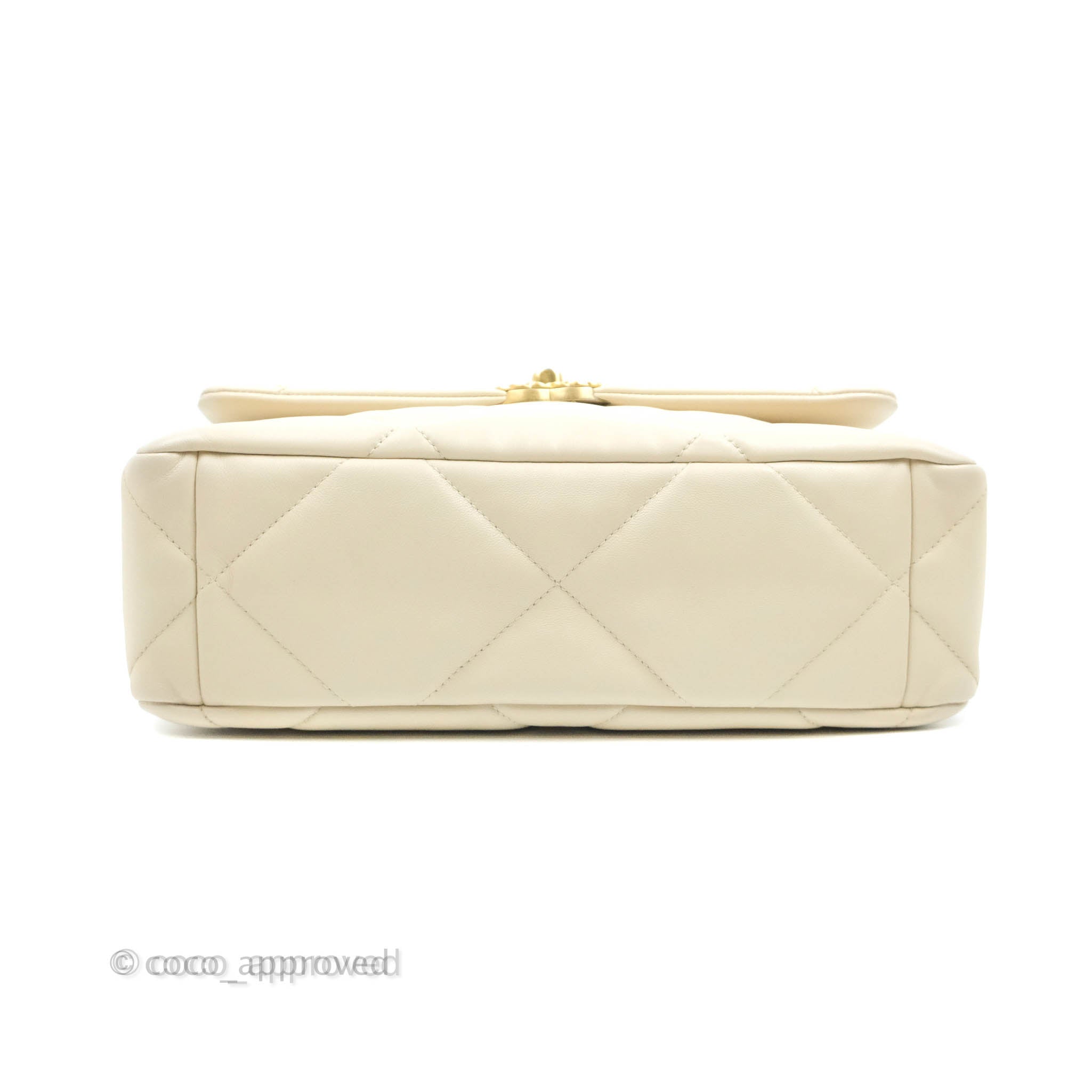 Chanel 19 Medium Flap Bag in Beige Cream Goatskin Leather with Mixed Hardware - Luxury Designer Handbag for Women, Perfect for Work, Travel and Special Occasions