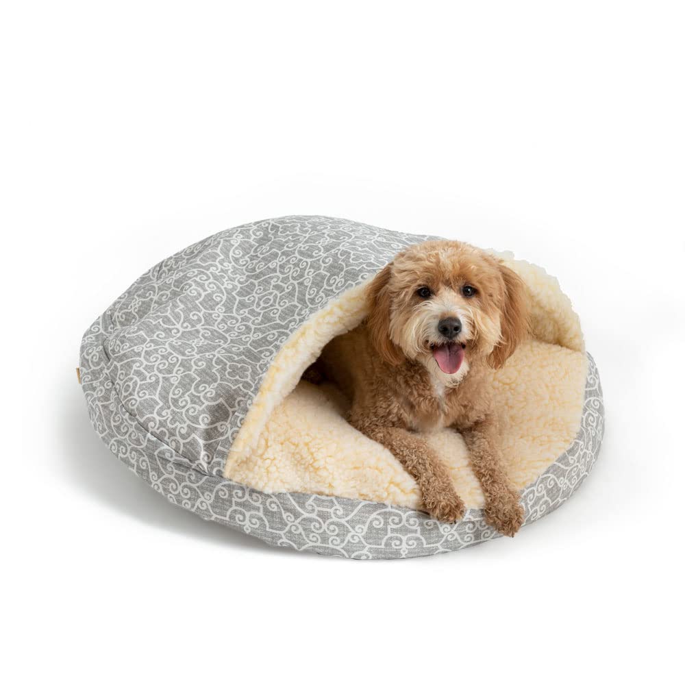 Premium Orthopedic Dog Bed for Large Dogs - Snoozer Luxury Cozy Cave Pet Bed in Ramey Gray | Ideal for Joint Pain Relief & Comfortable Sleeping in Living Room or Bedroom