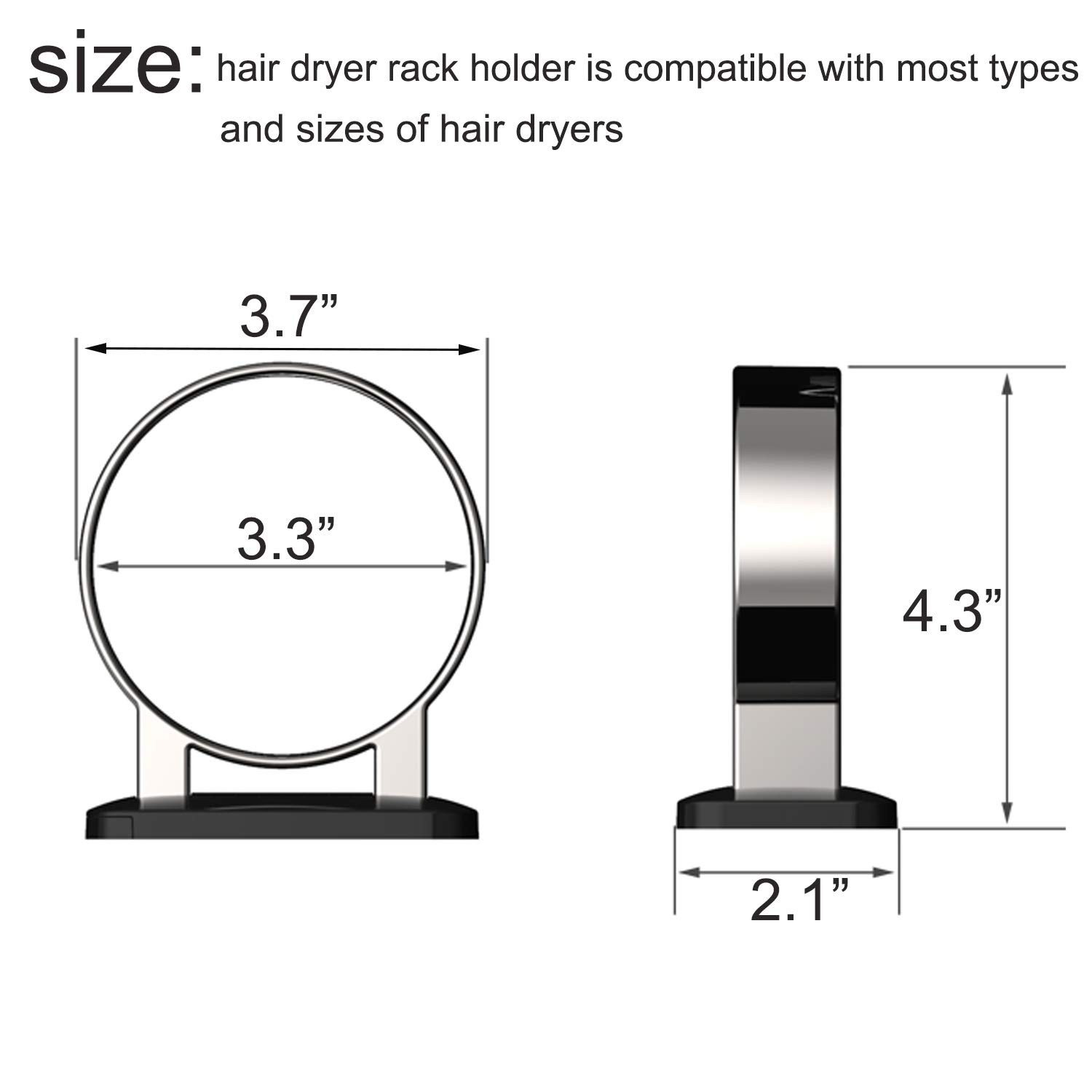 Extra Large Wall Mount Hair Dryer Holder for Bathroom - White | Hair Care Tools Organizer for Blow Dryer, Straightener & Curling Iron | Perfect for Home, Salon & Spa Organization