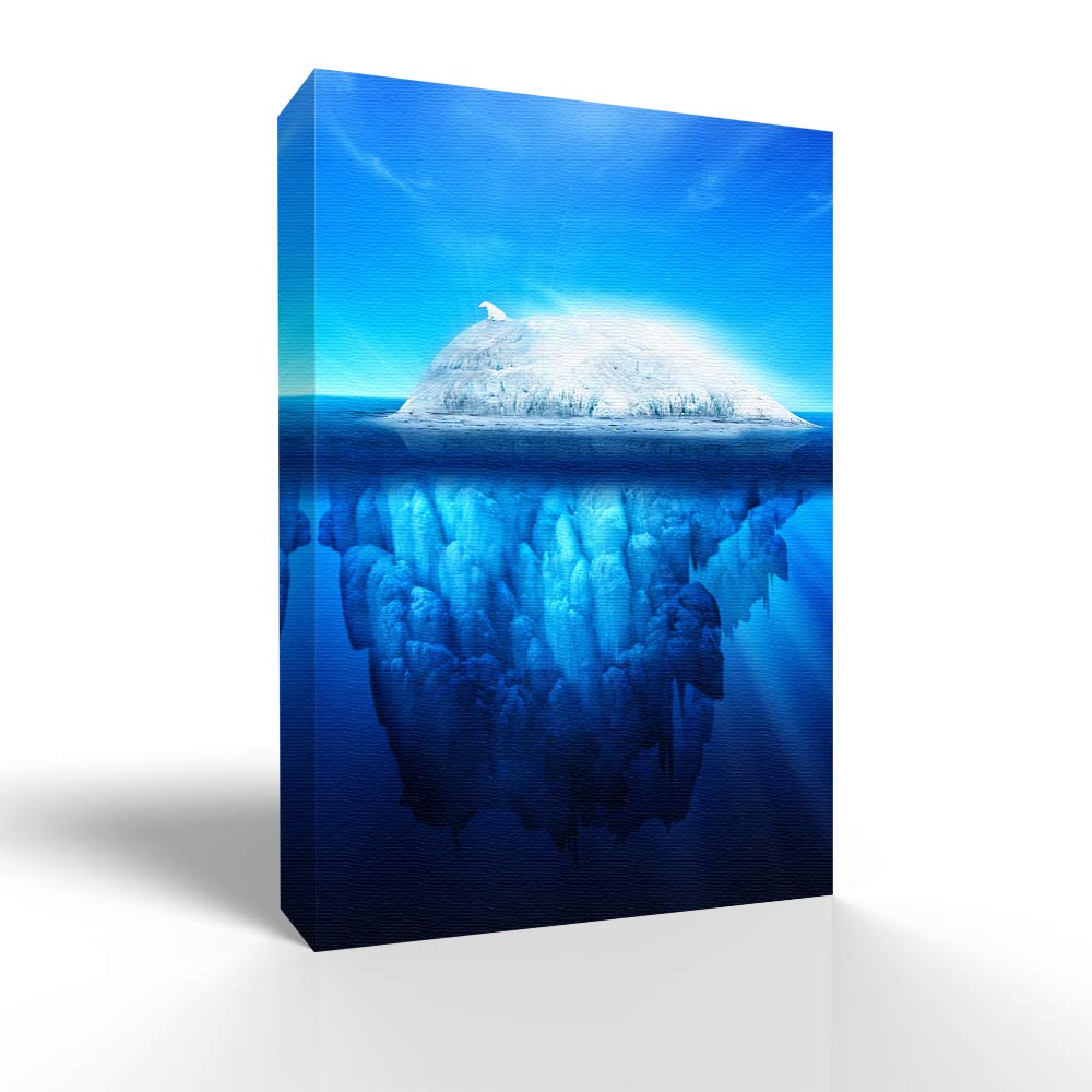 Wall26 Canvas Wall Art - The Tip of An Iceberg Painting, 12x18 Inches, Framed Canvas Prints for Home Decor, Perfect for Bedroom, Living Room, Office, and Modern Interior Design