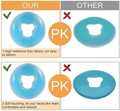 Wakects Silicone Gel Face Massage Pillow - Reusable Beauty Salon & SPA Table Pad, 26 x 1.8cm, 4 Colors (Sky Blue) | Skin Care, Facial Relaxation & Anti-Aging Treatment