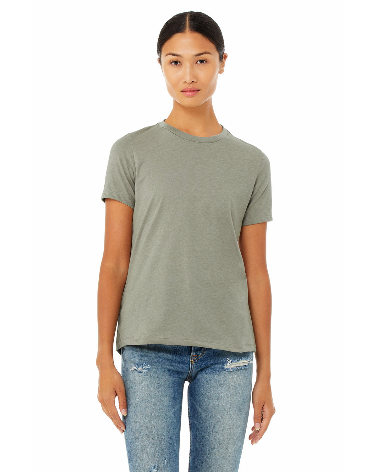 Bella + Canvas 6400CVC Women's Relaxed Heather Short Sleeve T-Shirt - Soft CVC Blend for Everyday Comfort, Casual Wear & Layering